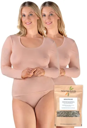 100% Cotton Long Sleeve Top 2 Pack   Menopause Relief Tea