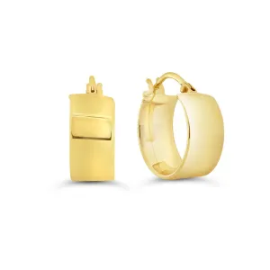 10K Yellow Gold High Polished Hoop Earrings