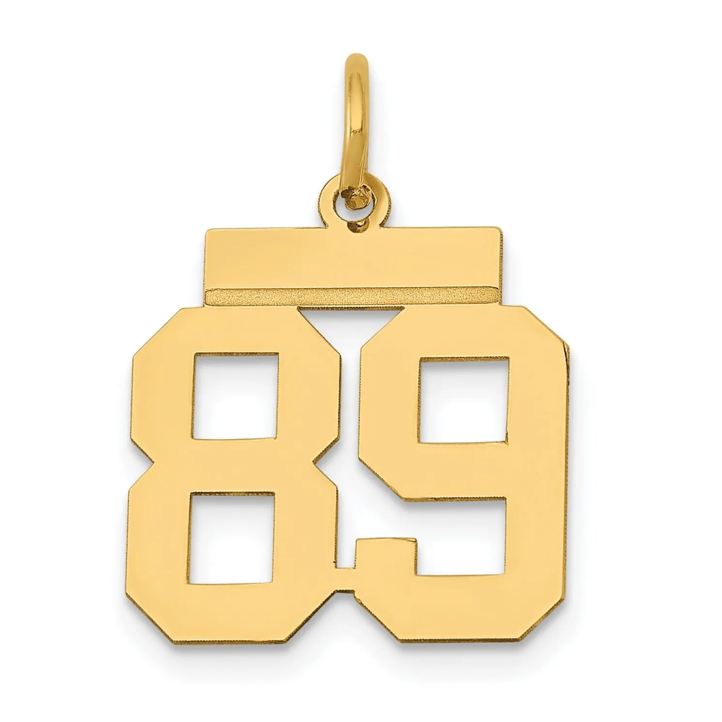 14k Yellow Gold Polished Finish Small Size Number 89 Charm Pendant