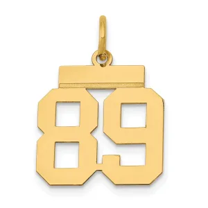 14k Yellow Gold Polished Finish Small Size Number 89 Charm Pendant