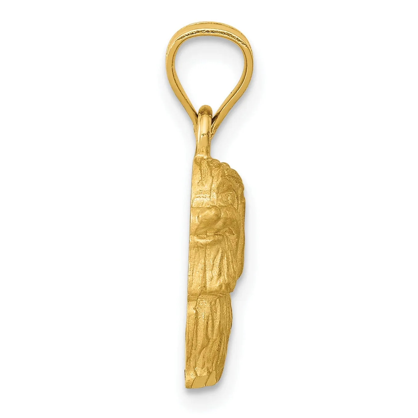 14k Yellow Gold Textured Polished Finish Mastiff Dog Charm Pendant