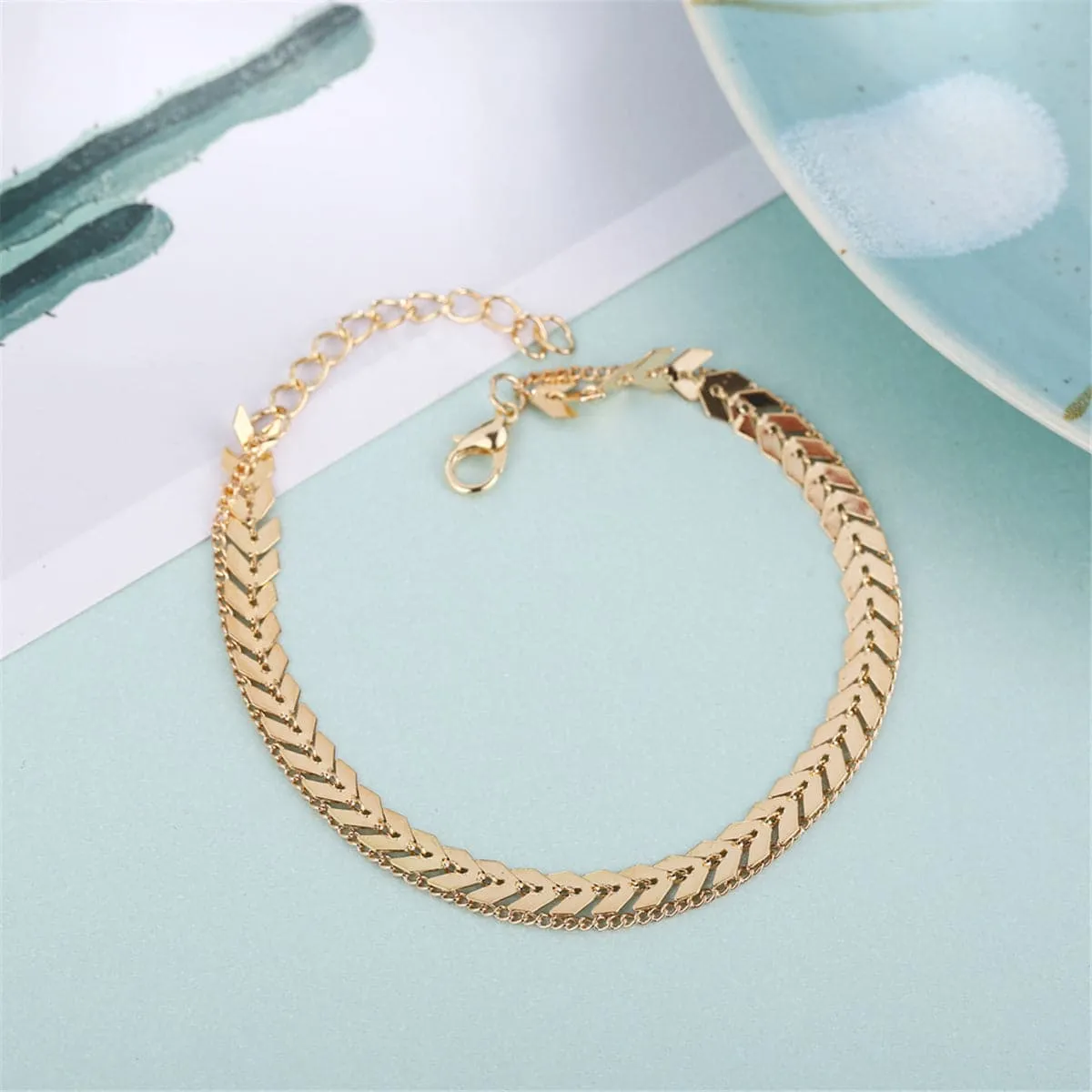 18K Gold-Plated Chain Layer Anklet