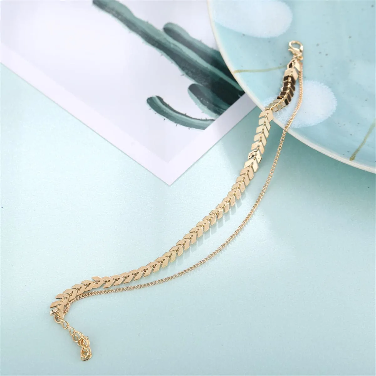 18K Gold-Plated Chain Layer Anklet