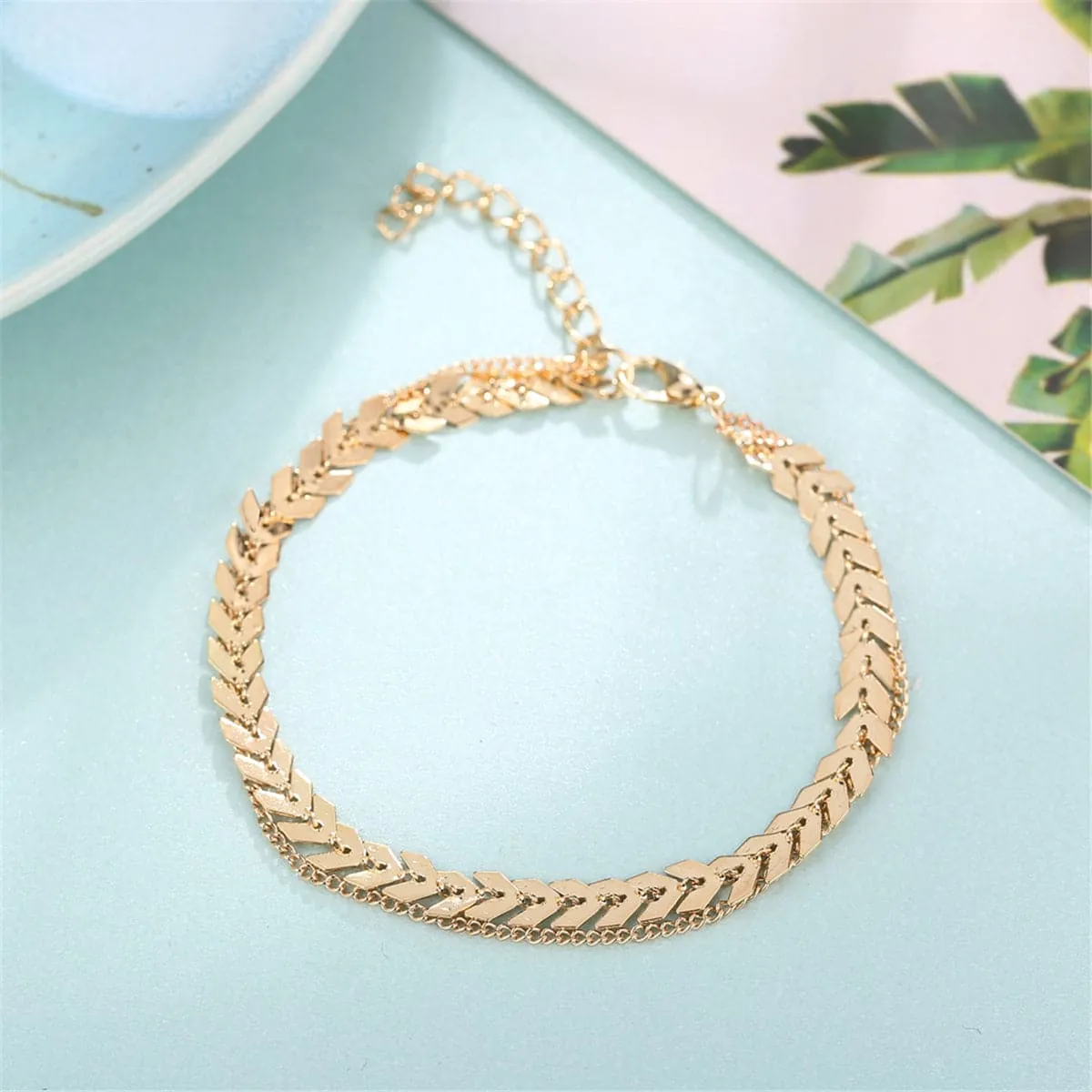 18K Gold-Plated Chain Layer Anklet