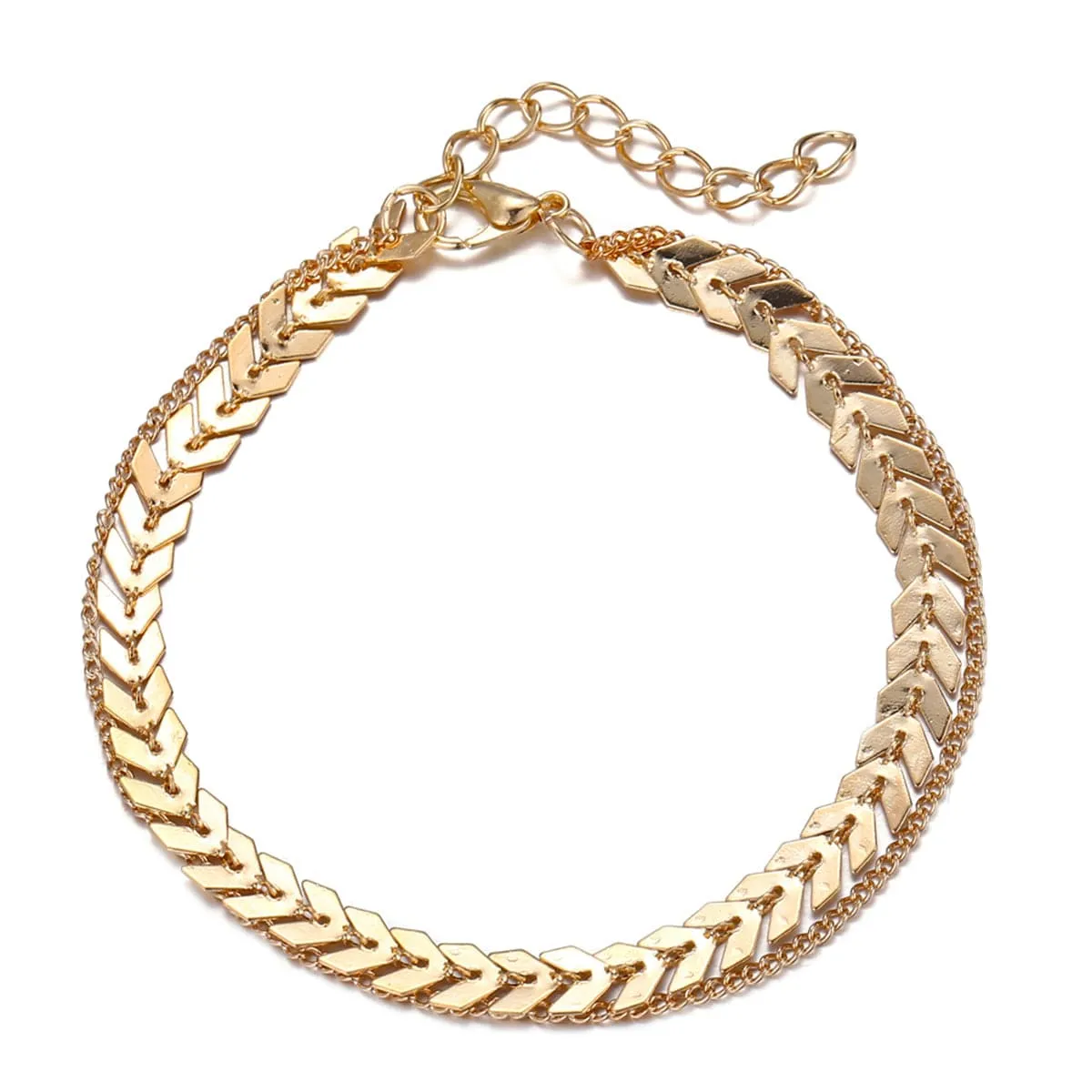18K Gold-Plated Chain Layer Anklet