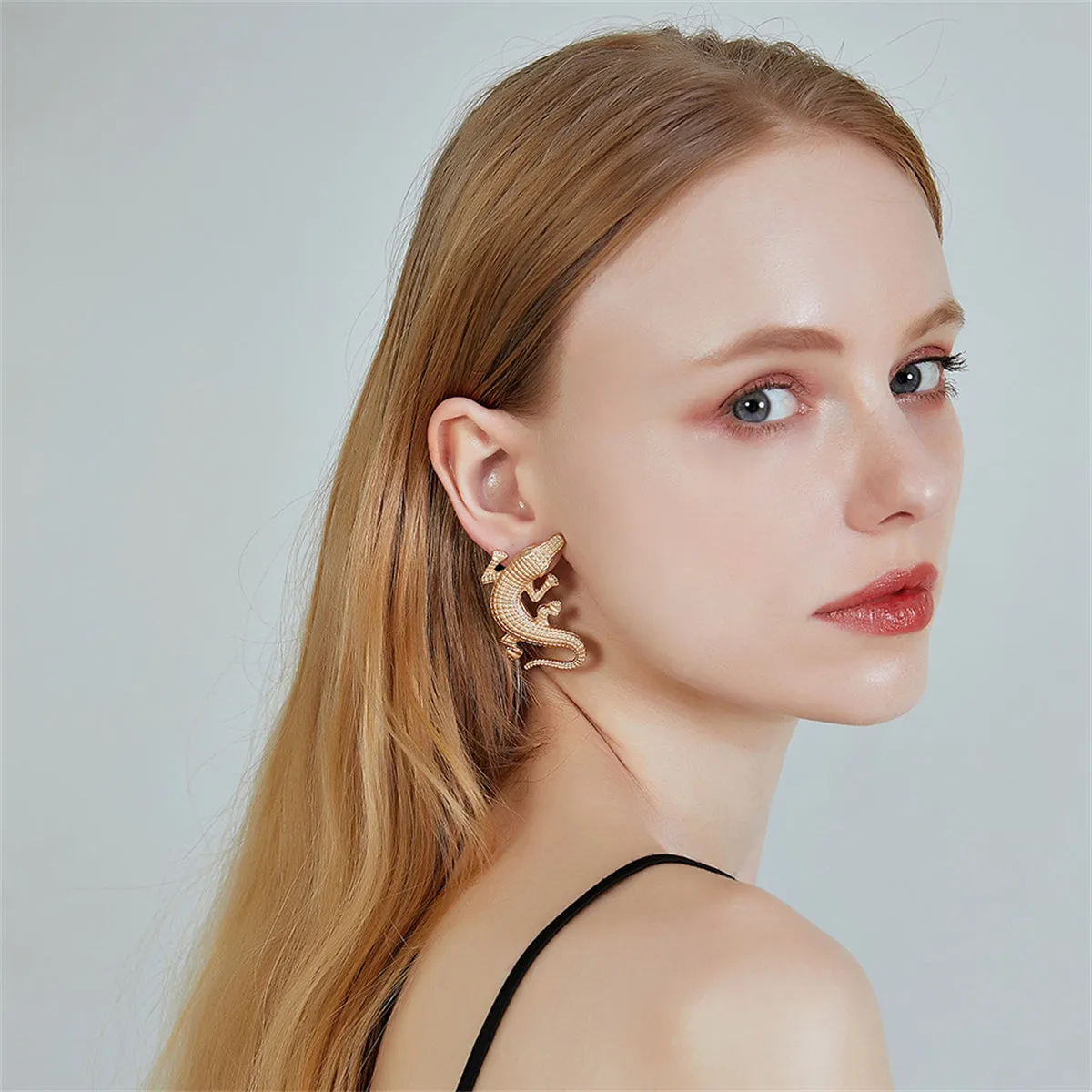 18K Gold-Plated Crocodile Drop Earrings