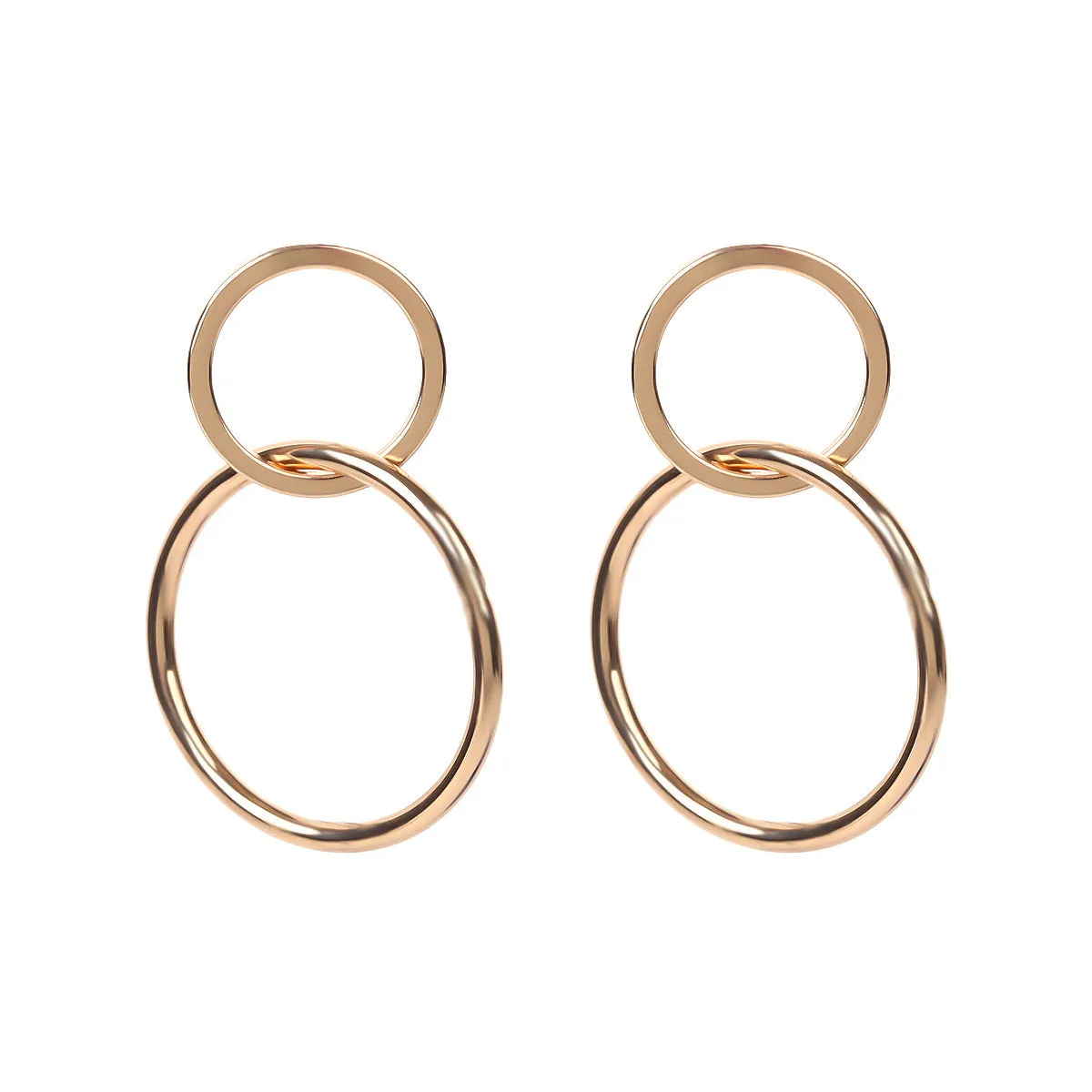 18K Gold-Plated Interlocked-Hoop Drop Earrings