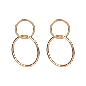 18K Gold-Plated Interlocked-Hoop Drop Earrings