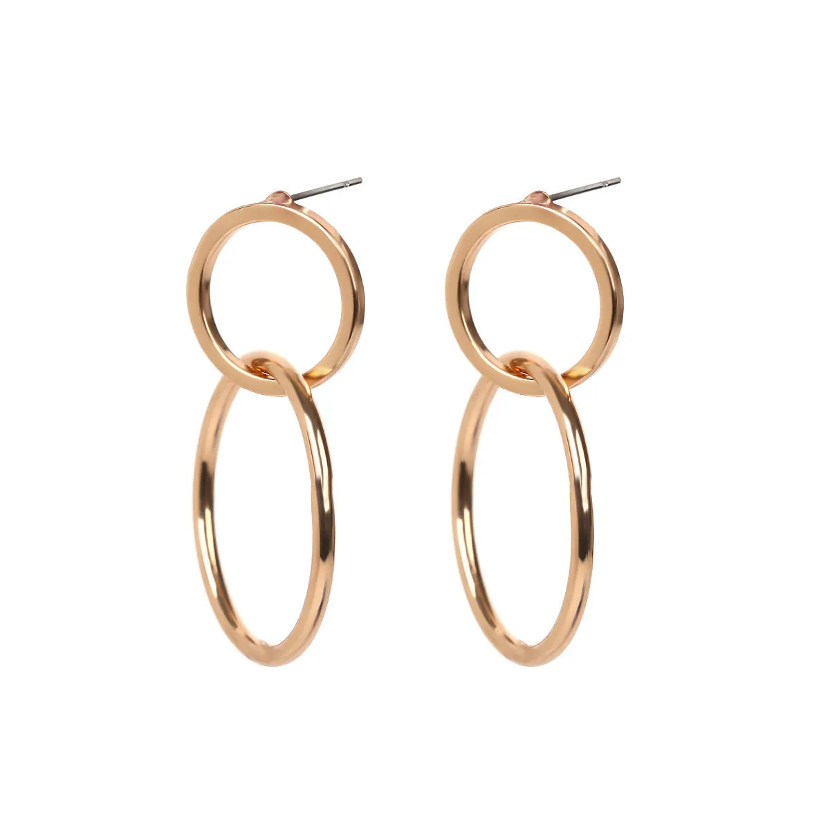 18K Gold-Plated Interlocked-Hoop Drop Earrings