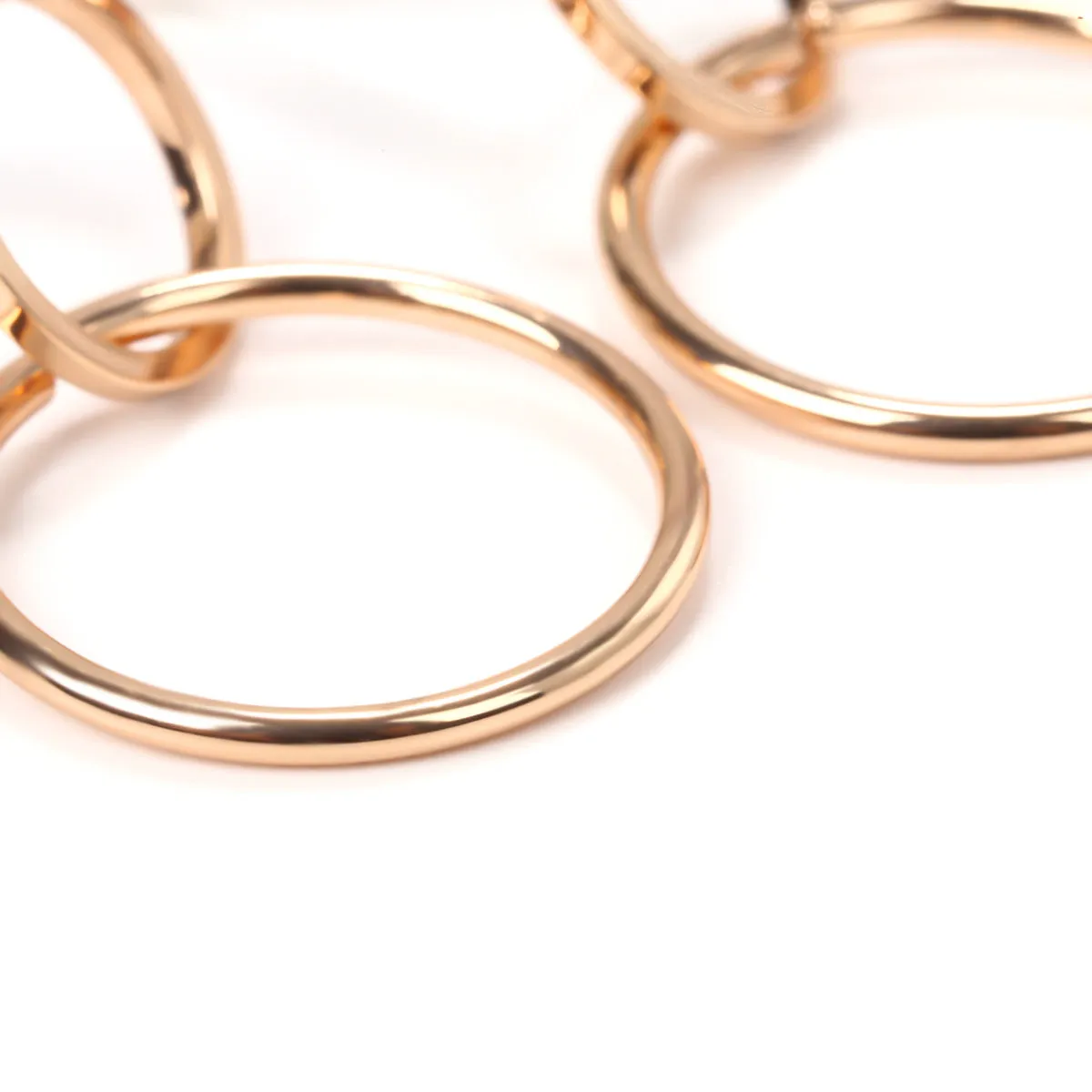 18K Gold-Plated Interlocked-Hoop Drop Earrings