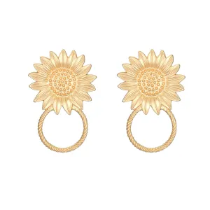 18K Gold-Plated Mum Hoop Drop Earrings