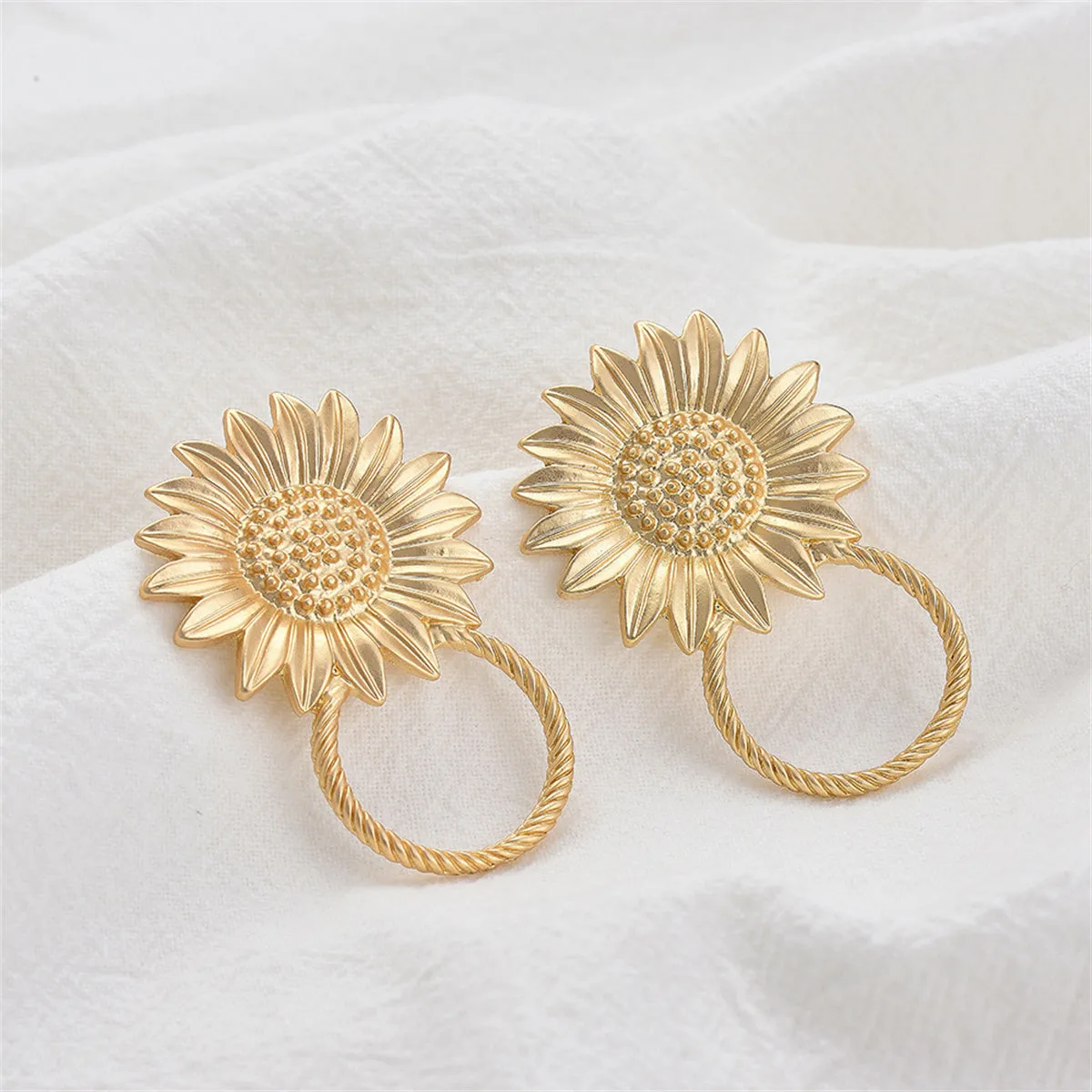 18K Gold-Plated Mum Hoop Drop Earrings