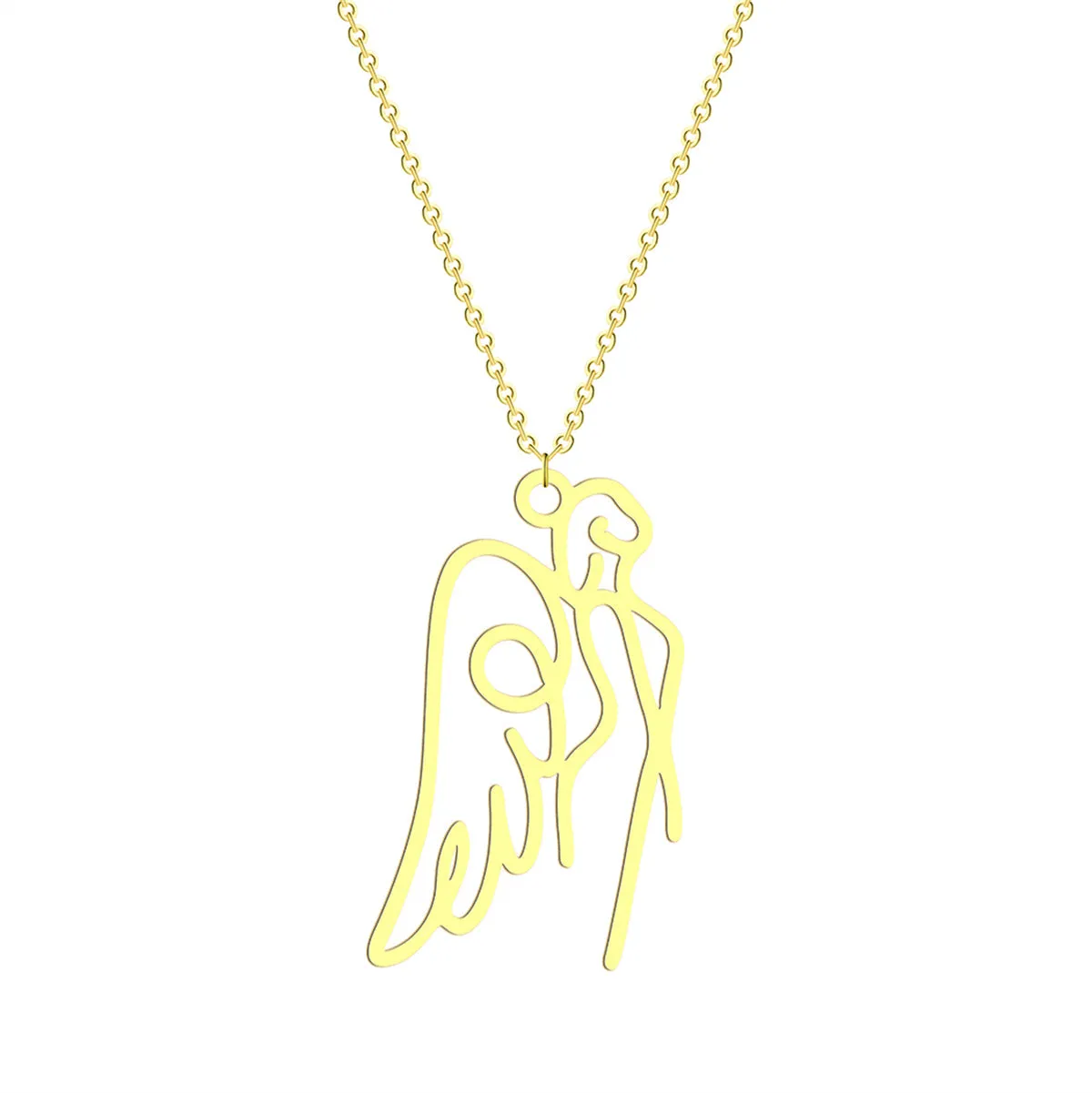 18K Gold-Plated Openwork Angel Pendant Necklace