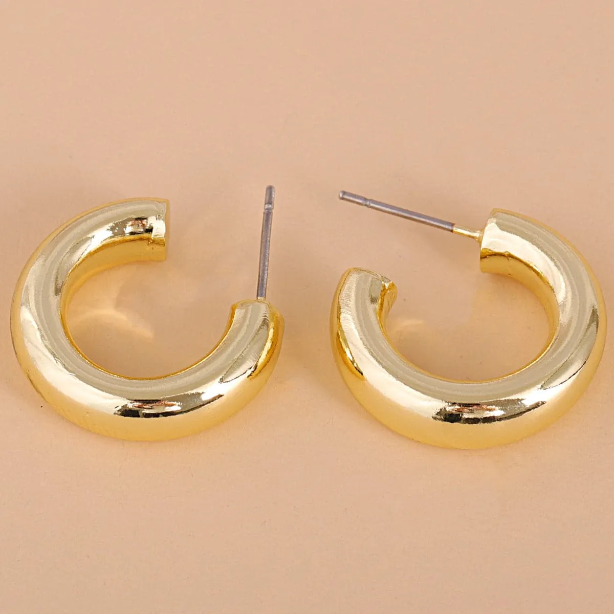 18K Gold-Plated Smooth Hoop Earrings