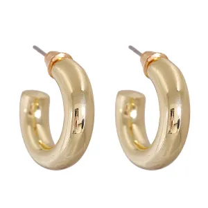 18K Gold-Plated Smooth Hoop Earrings