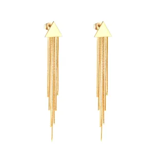18K Gold-Plated Triangle Tassel Drop Earrings