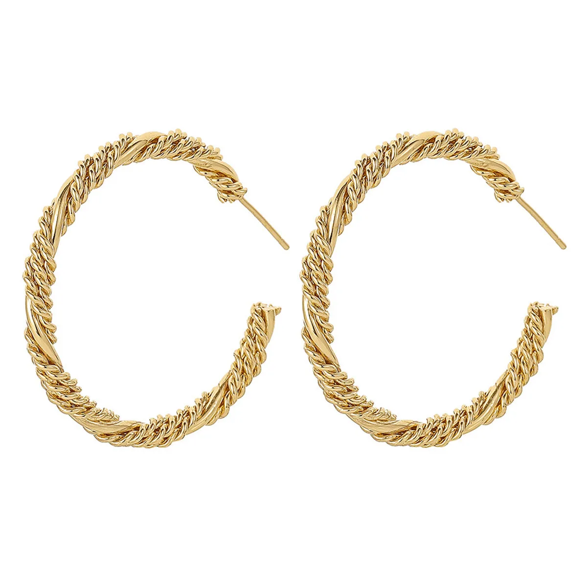 18K Gold-Plated Twine Hoop Earrings
