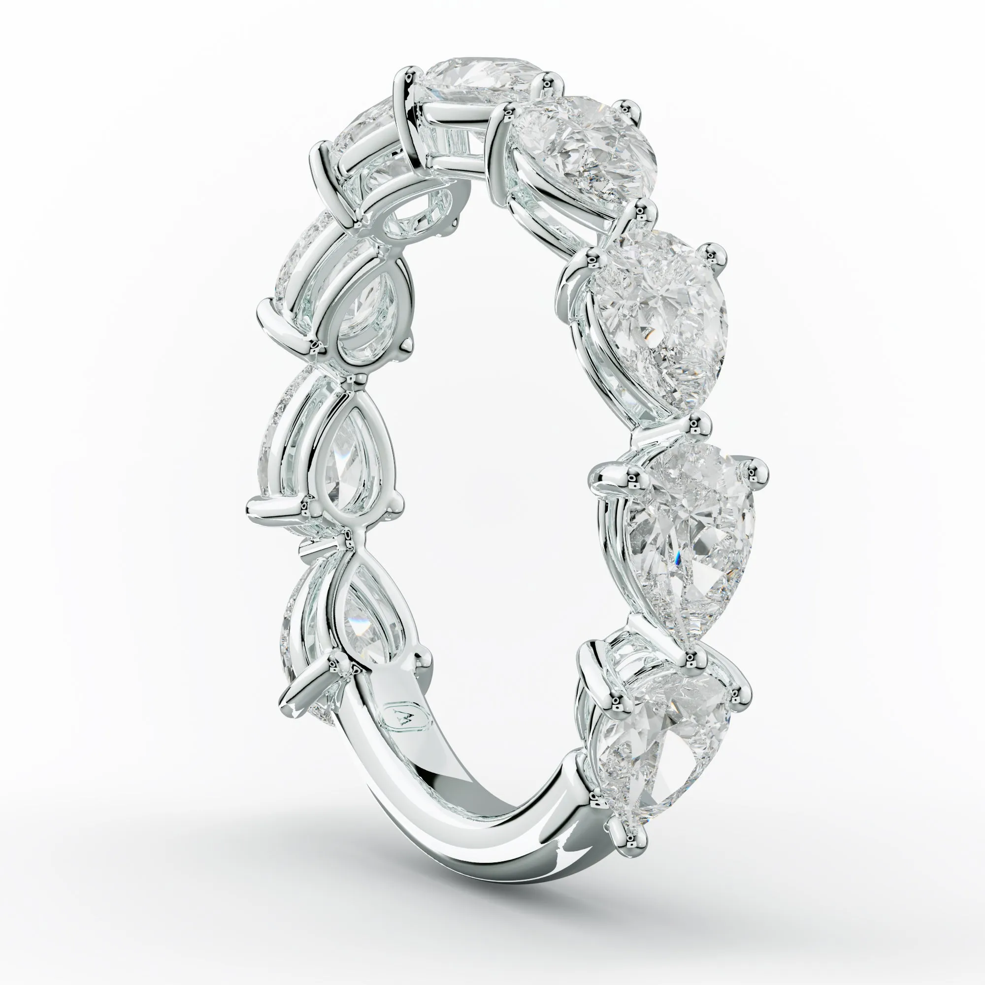 2.0 Carat East West Pear Cut Diamond Anniversary Band