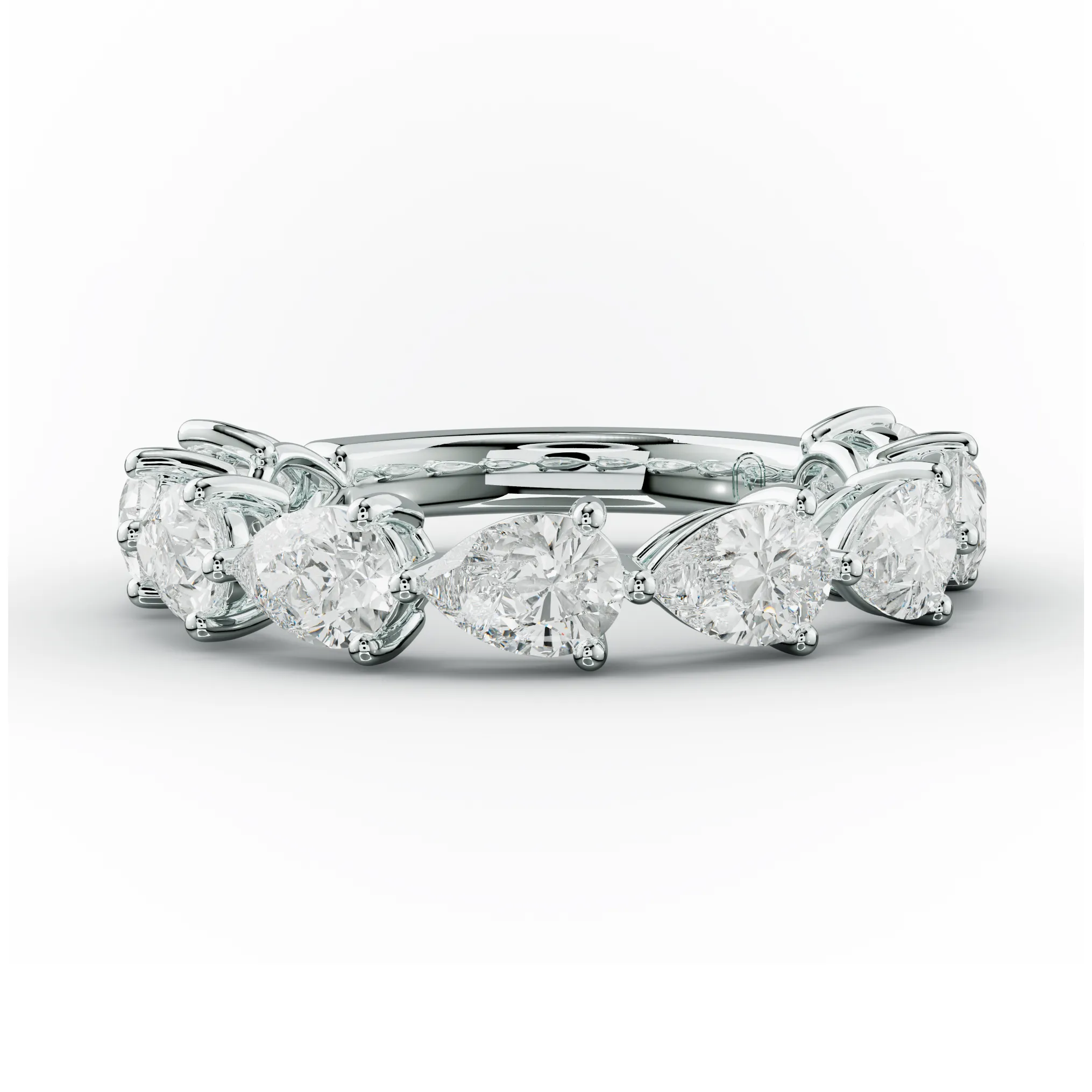 2.0 Carat East West Pear Cut Diamond Anniversary Band