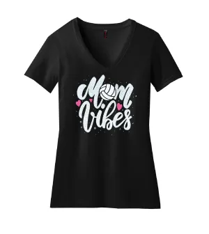 2023 Mom Vibes Vneck Rhinestone Glitter Shirt