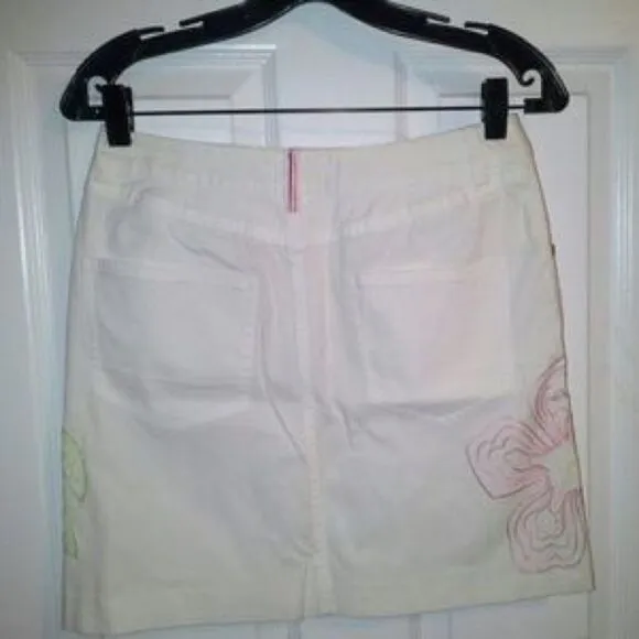 ✨2xHP✨Tori Richard White Tropicana Jean Skirt ✨
