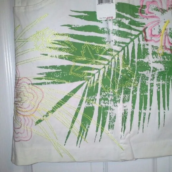 ✨2xHP✨Tori Richard White Tropicana Jean Skirt ✨