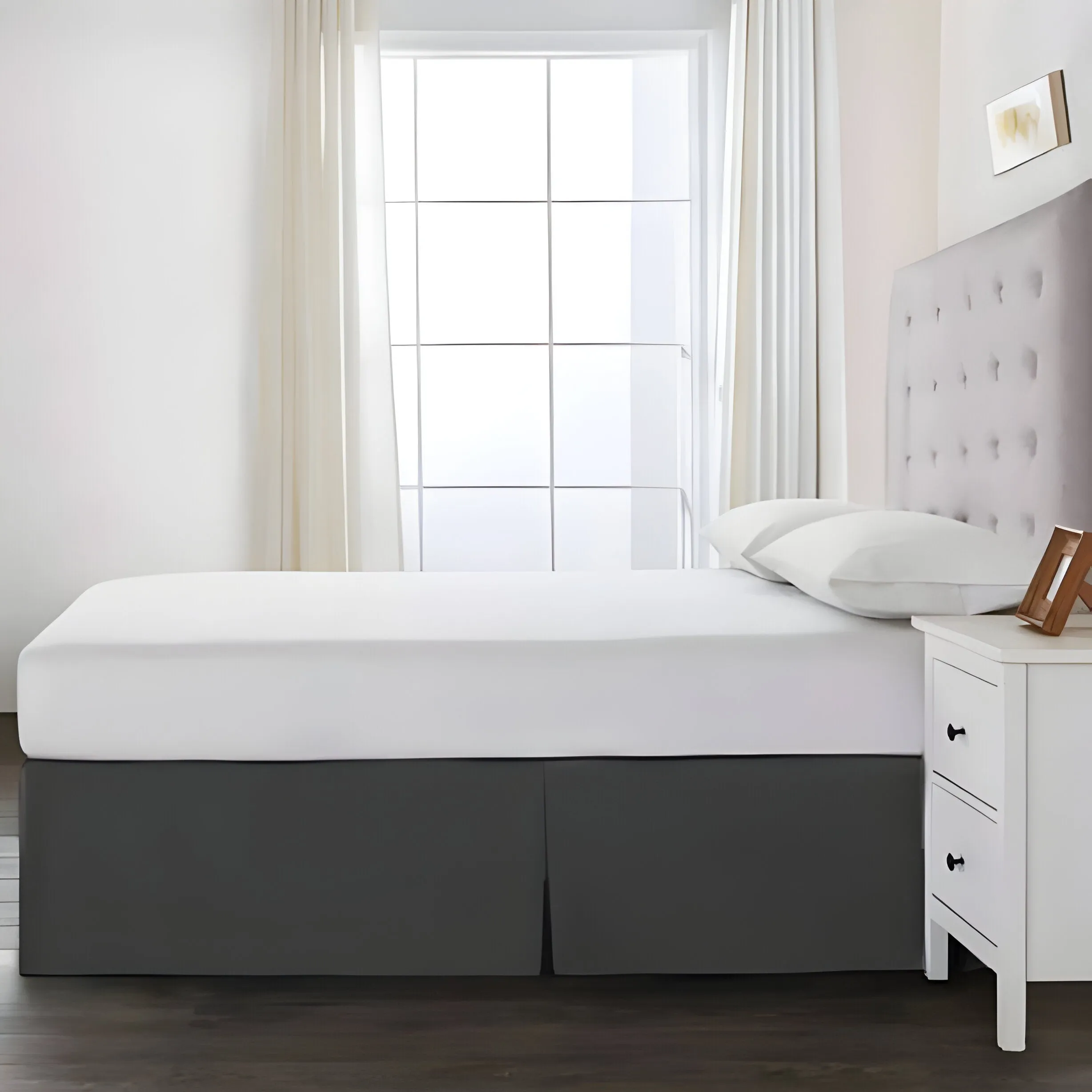 400TC Cotton Sateen Detachable Wrap Around Tailored Bed Skirt