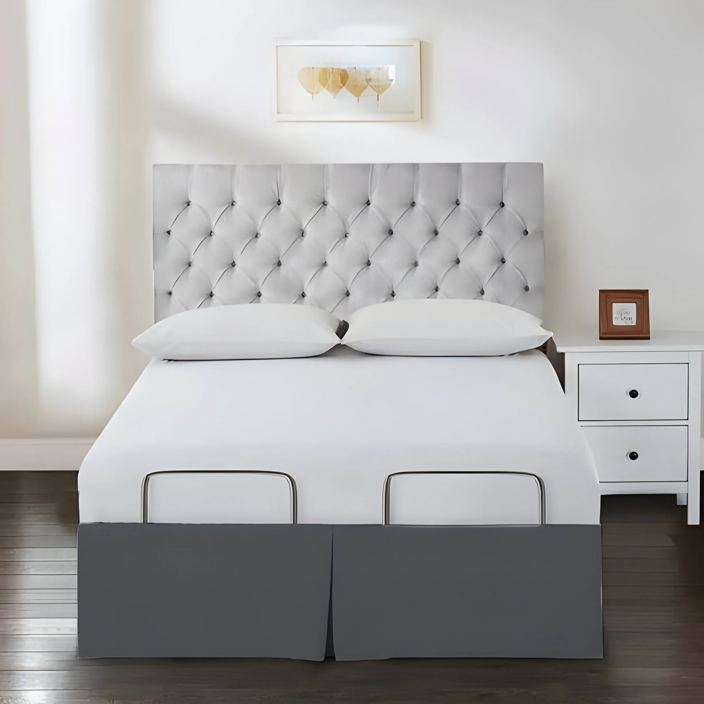 400TC Cotton Sateen Detachable Wrap Around Tailored Bed Skirt