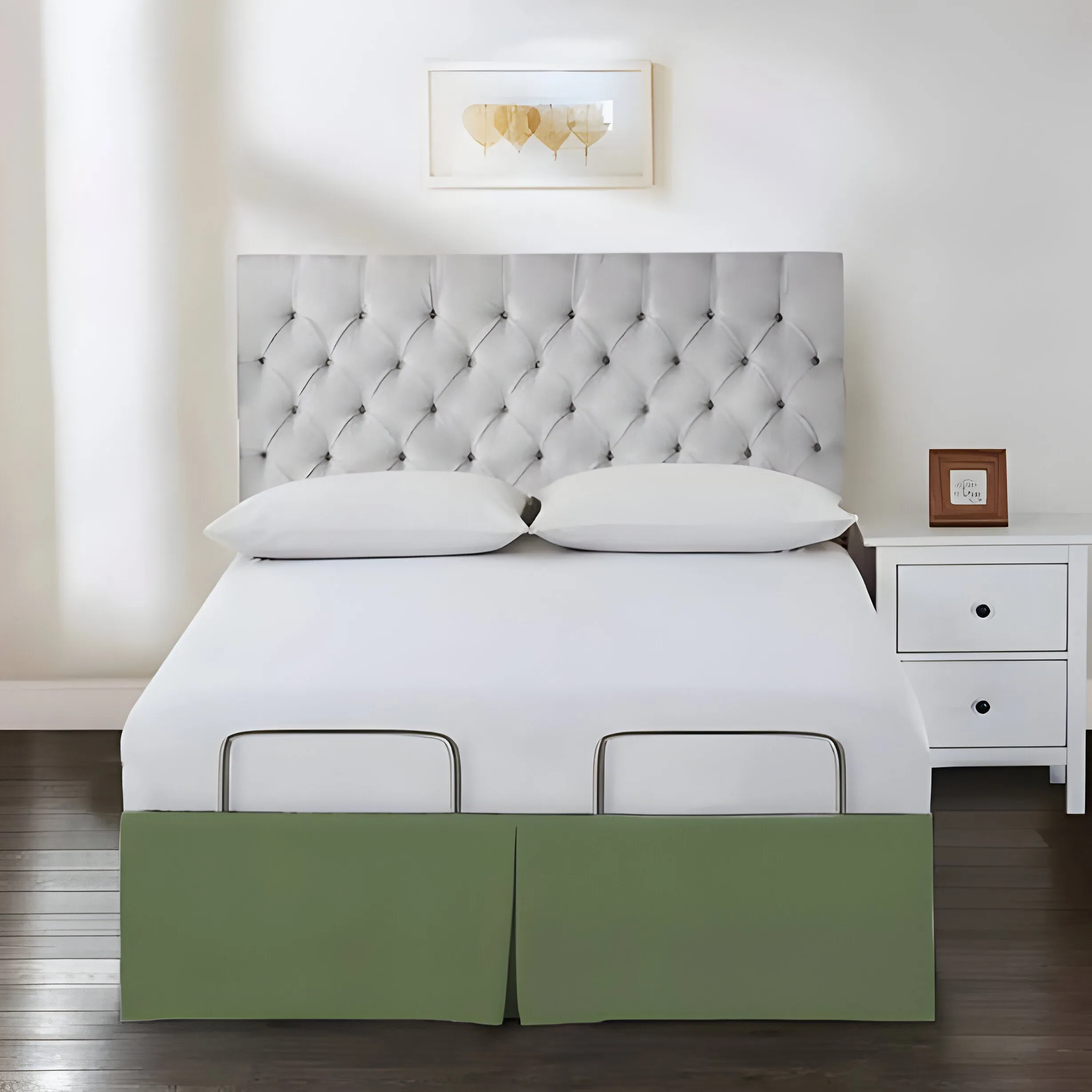 400TC Cotton Sateen Detachable Wrap Around Tailored Bed Skirt