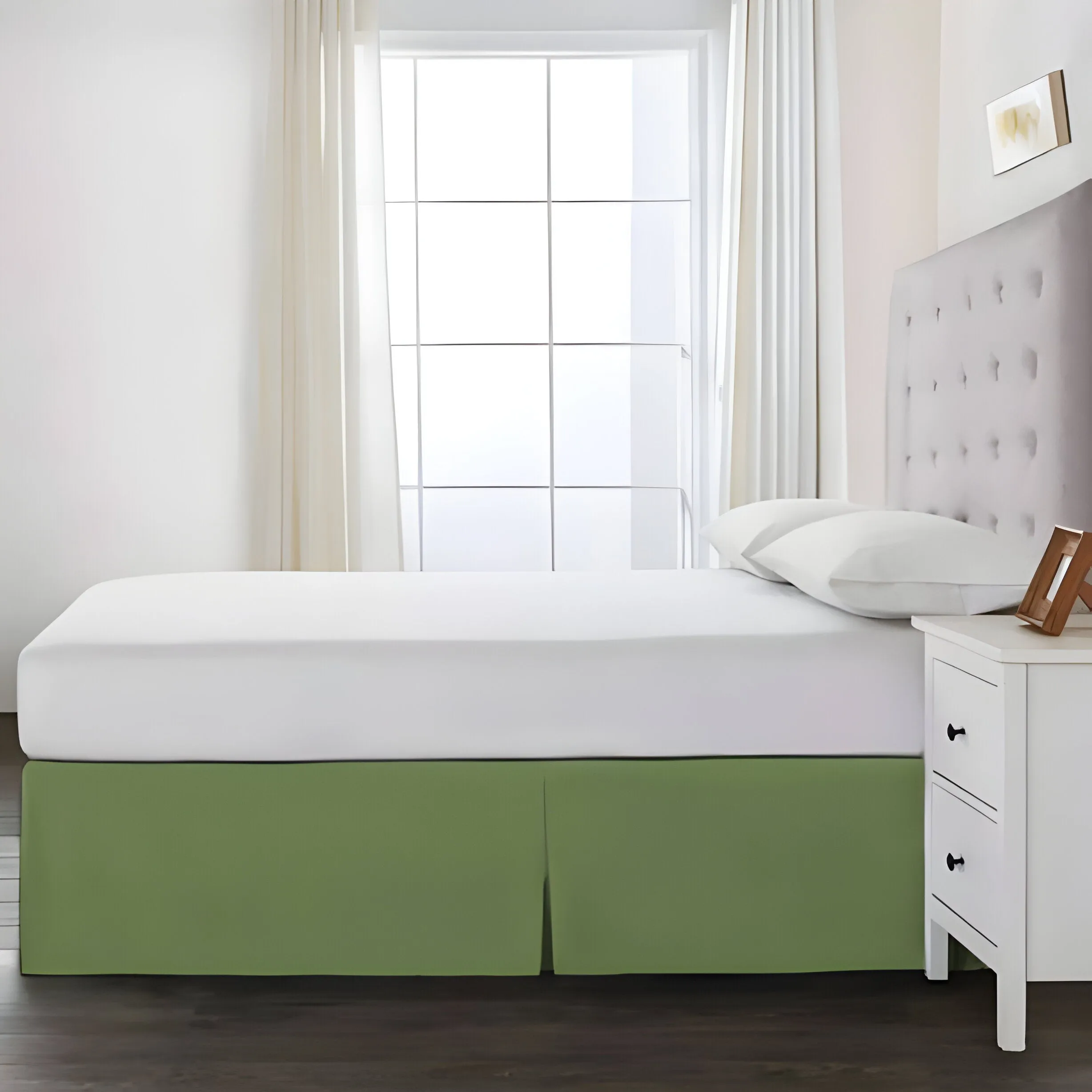 400TC Cotton Sateen Detachable Wrap Around Tailored Bed Skirt