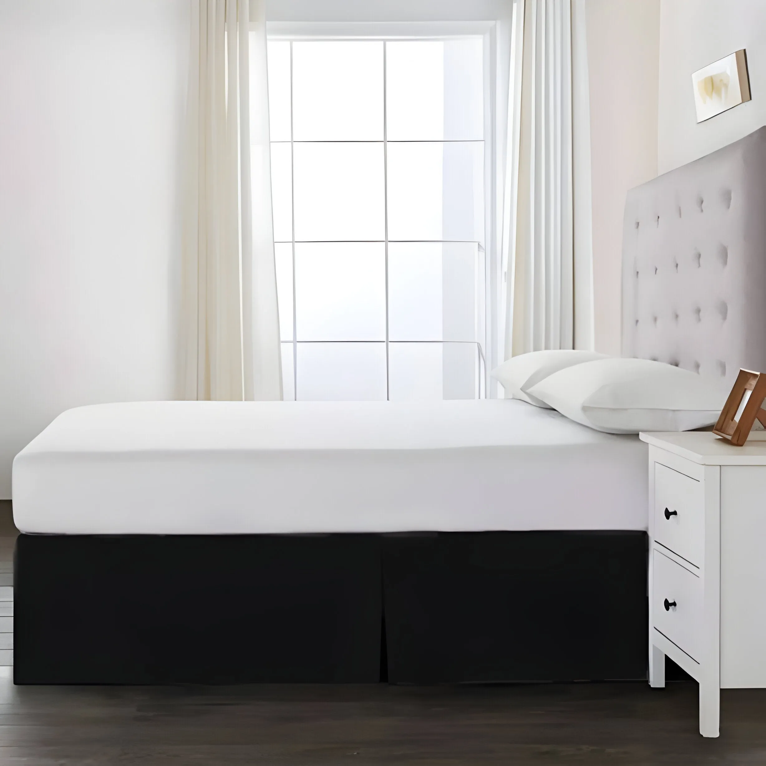 400TC Cotton Sateen Detachable Wrap Around Tailored Bed Skirt
