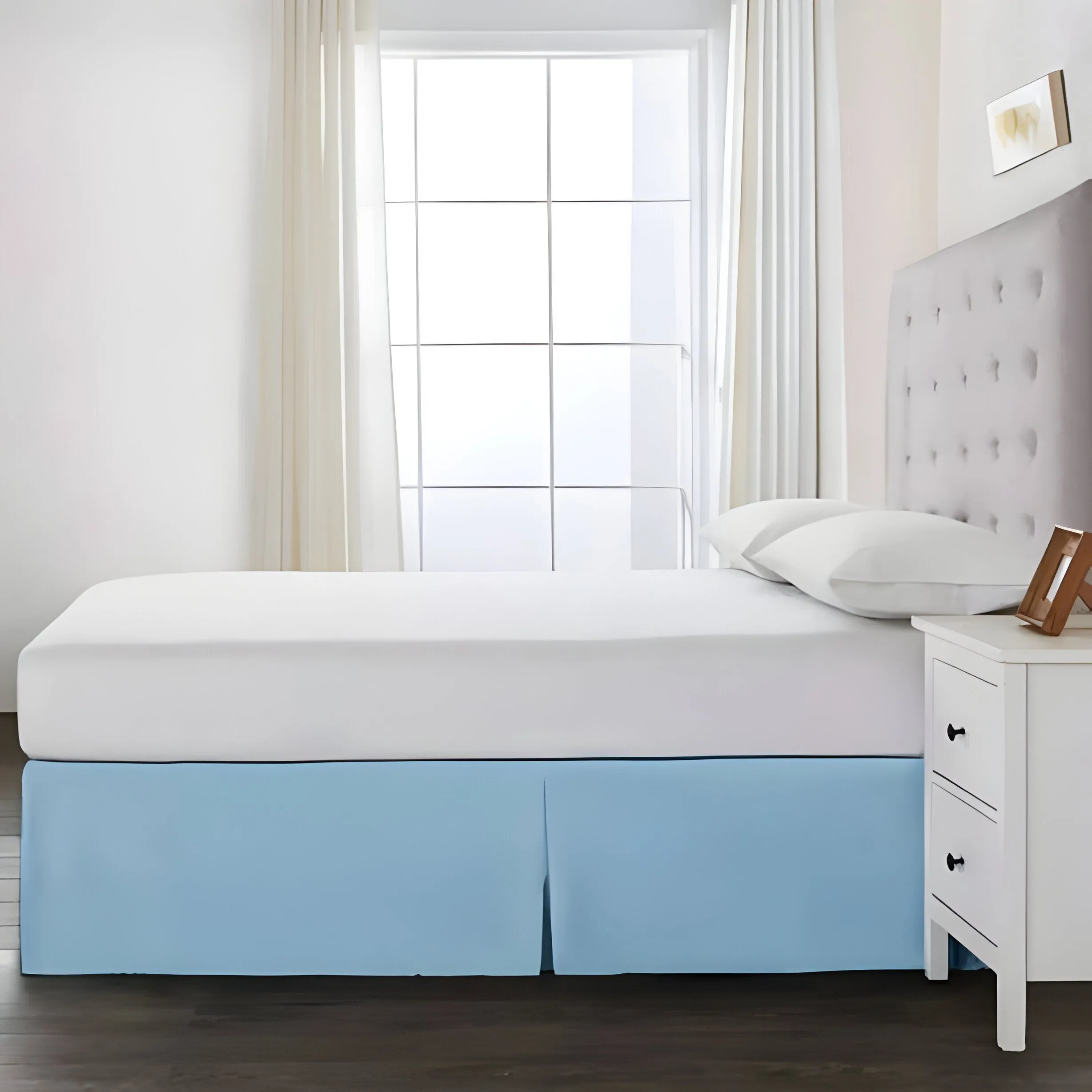 400TC Cotton Sateen Detachable Wrap Around Tailored Bed Skirt