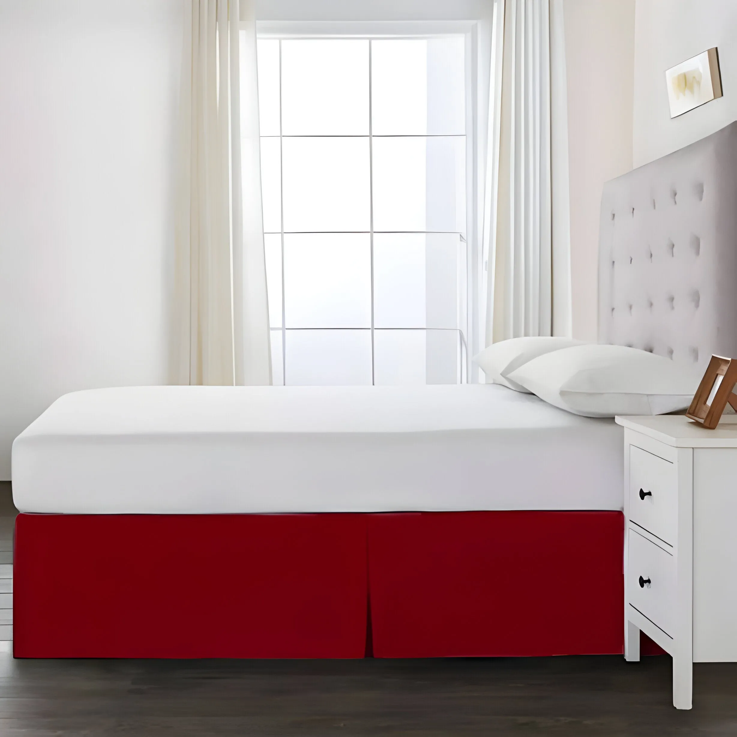 400TC Cotton Sateen Detachable Wrap Around Tailored Bed Skirt