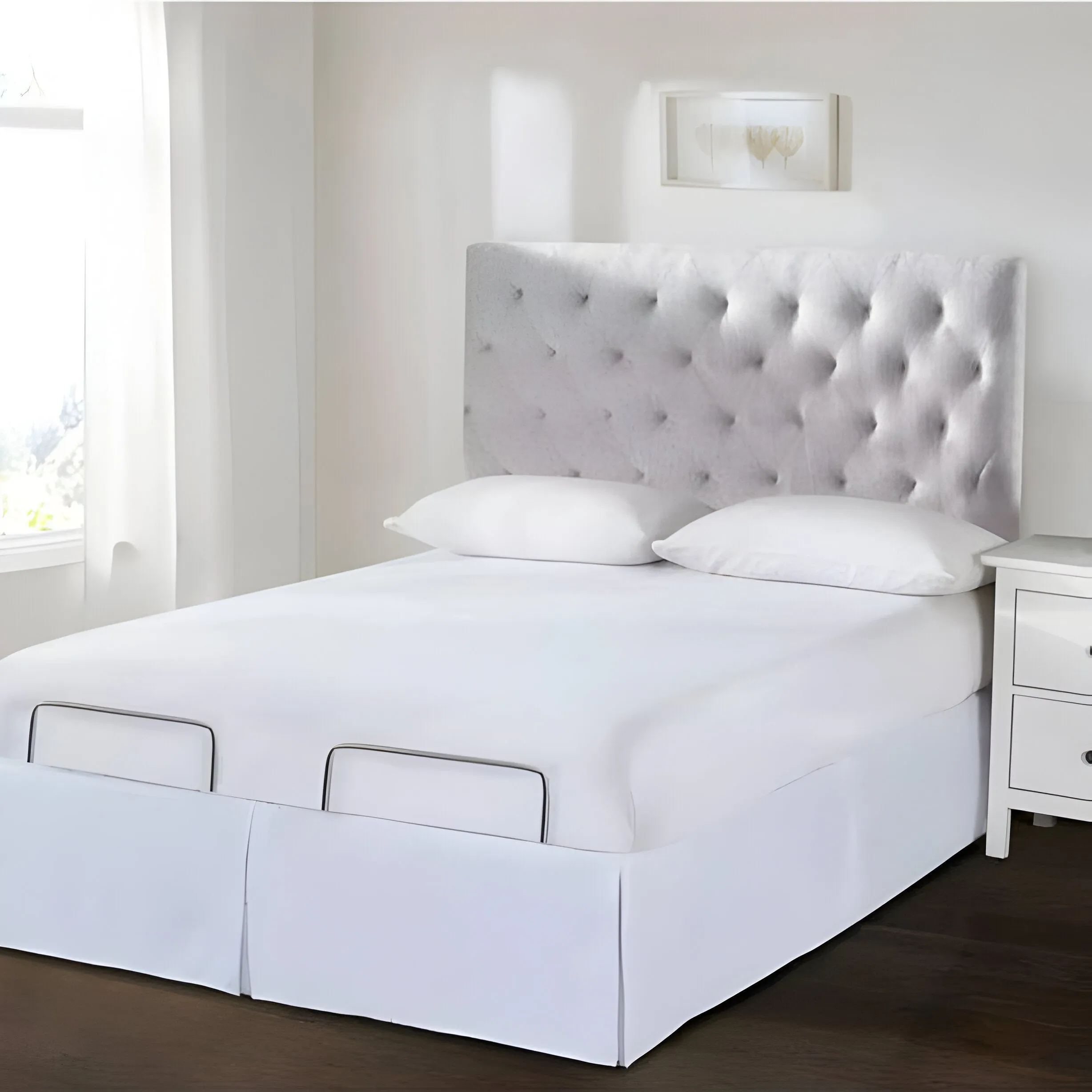 400TC Cotton Sateen Detachable Wrap Around Tailored Bed Skirt