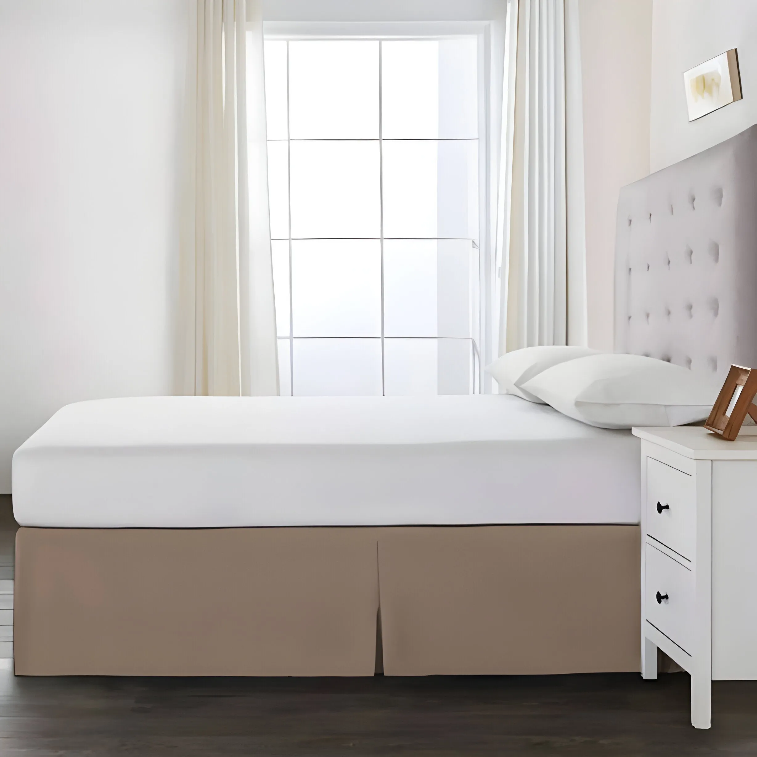 400TC Cotton Sateen Detachable Wrap Around Tailored Bed Skirt