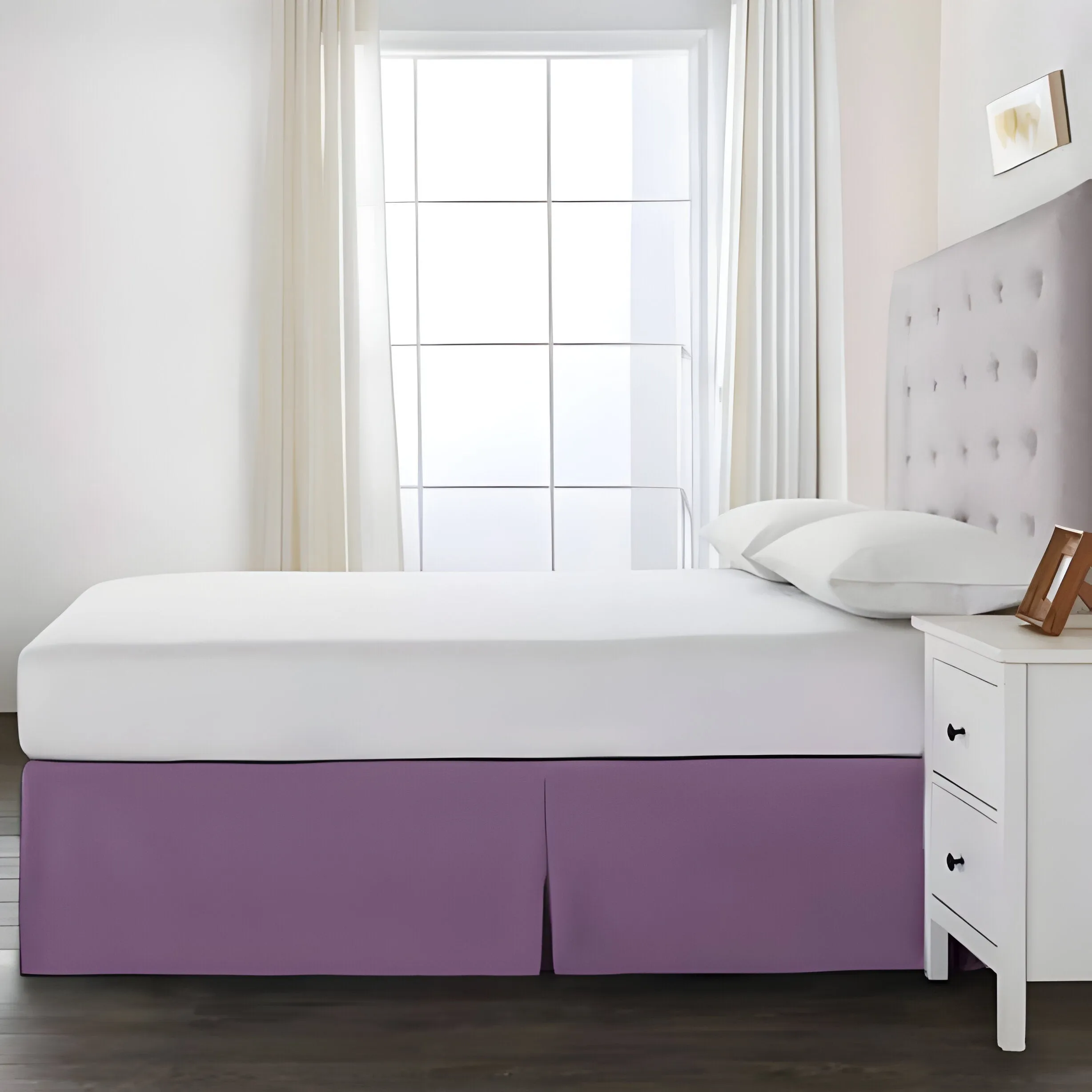 400TC Cotton Sateen Detachable Wrap Around Tailored Bed Skirt