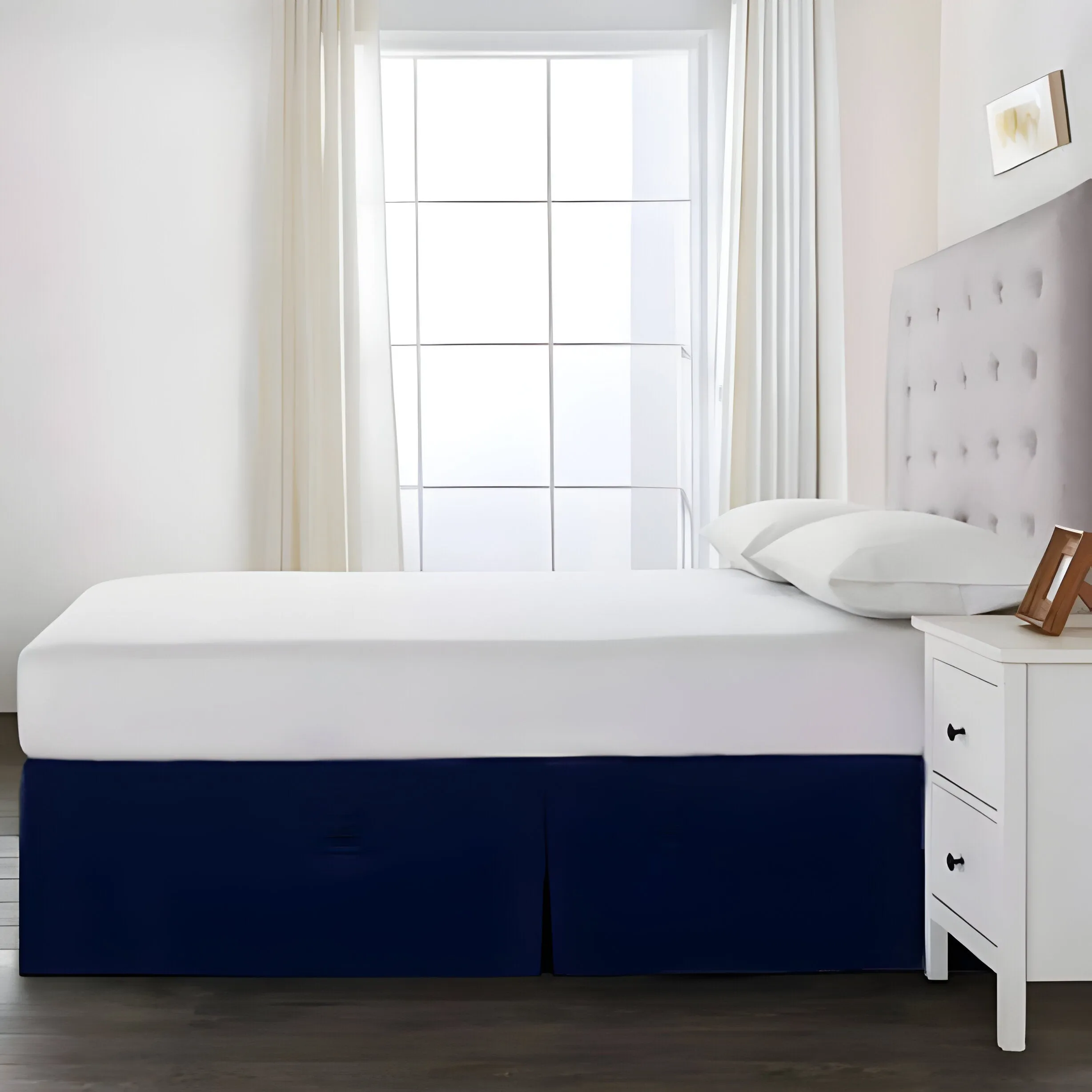 400TC Cotton Sateen Detachable Wrap Around Tailored Bed Skirt