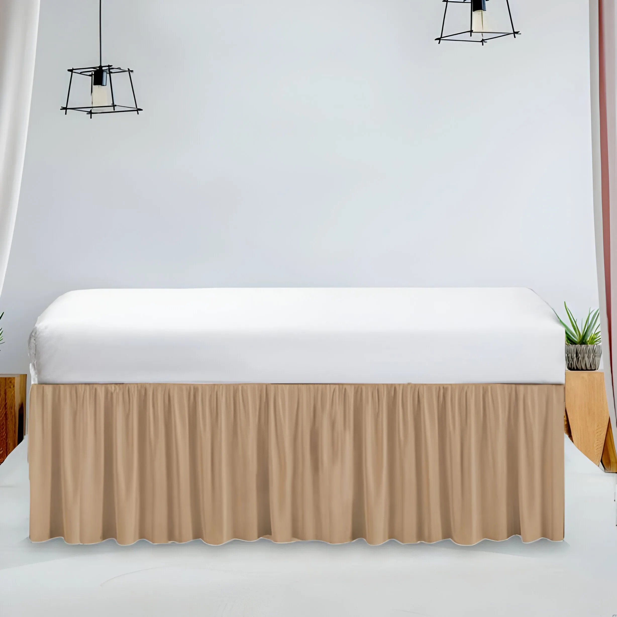 400TC Daybed Sateen Solid Cotton Gathered Bed Skirt