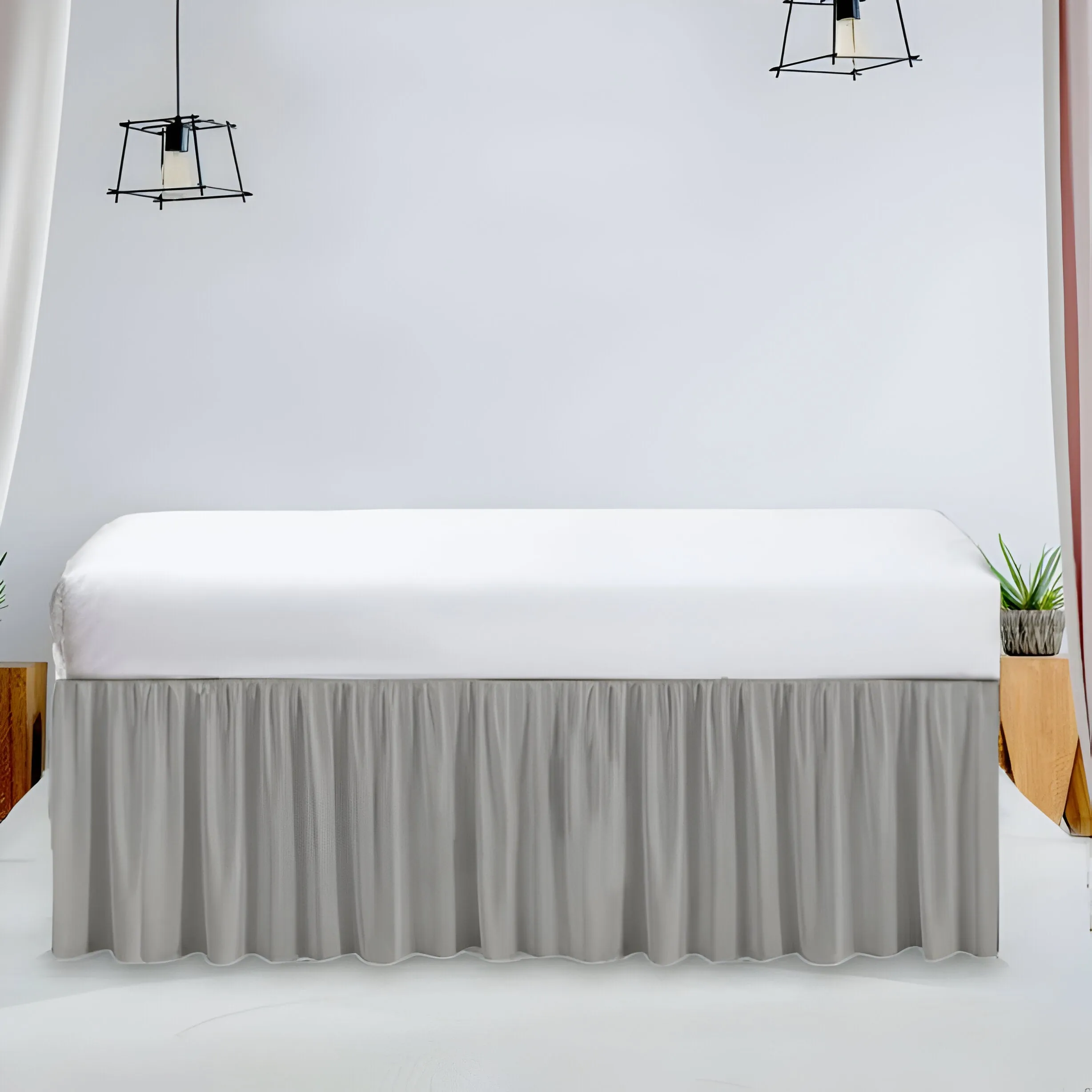 400TC Daybed Sateen Solid Cotton Gathered Bed Skirt