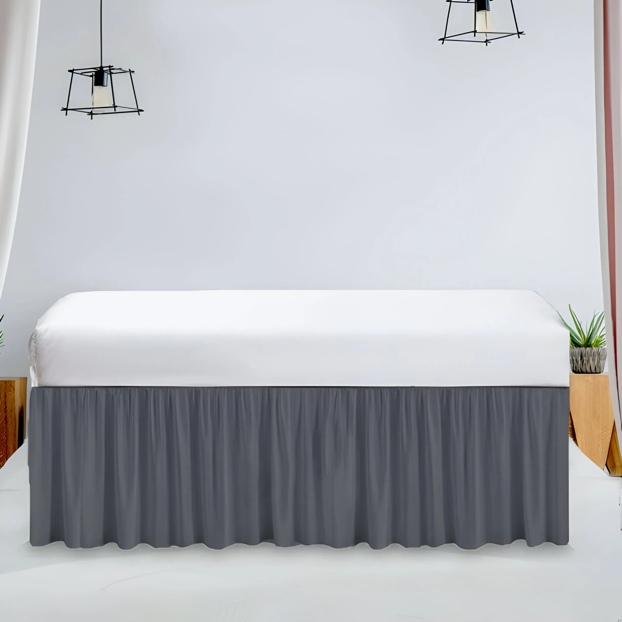 400TC Daybed Sateen Solid Cotton Gathered Bed Skirt
