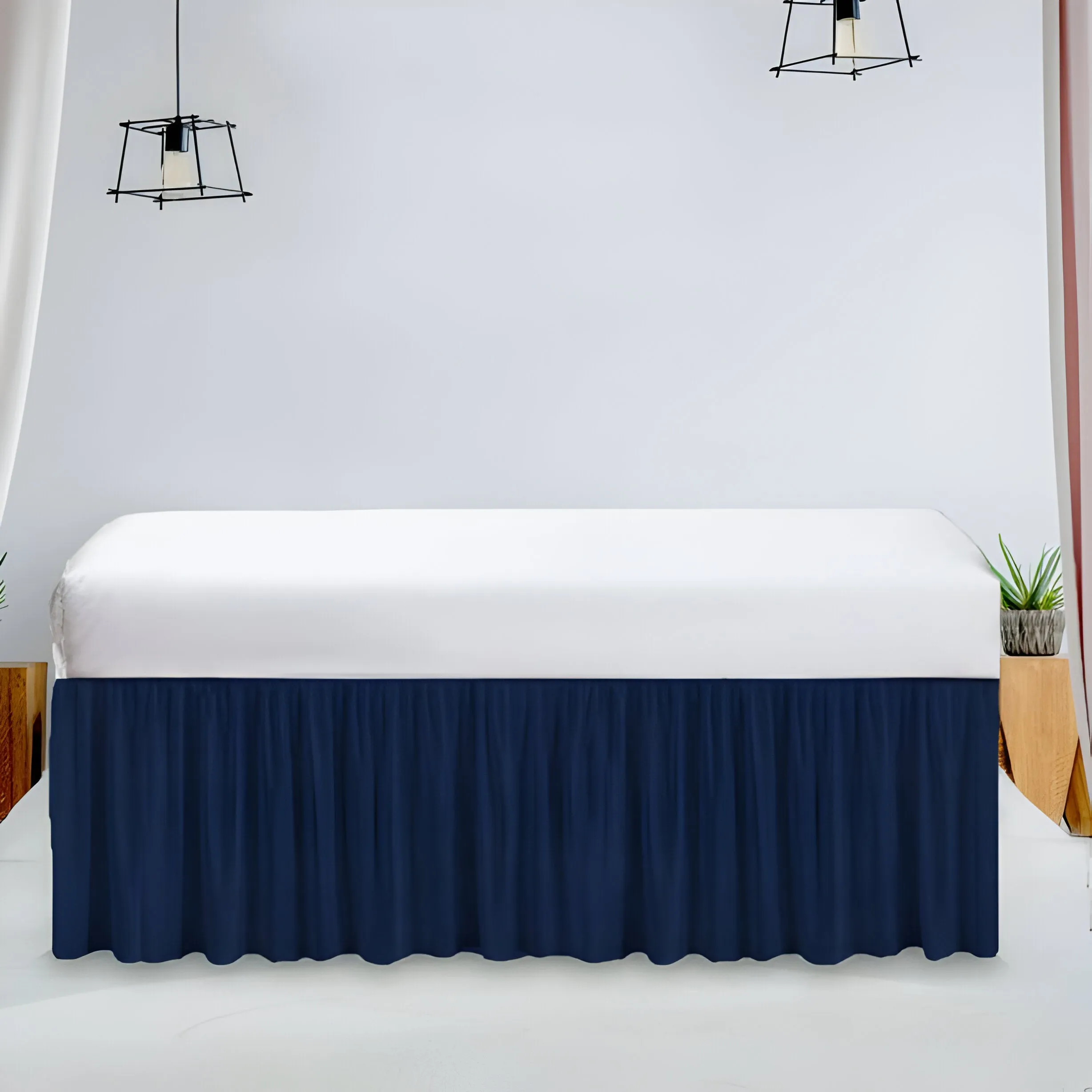 400TC Daybed Sateen Solid Cotton Gathered Bed Skirt
