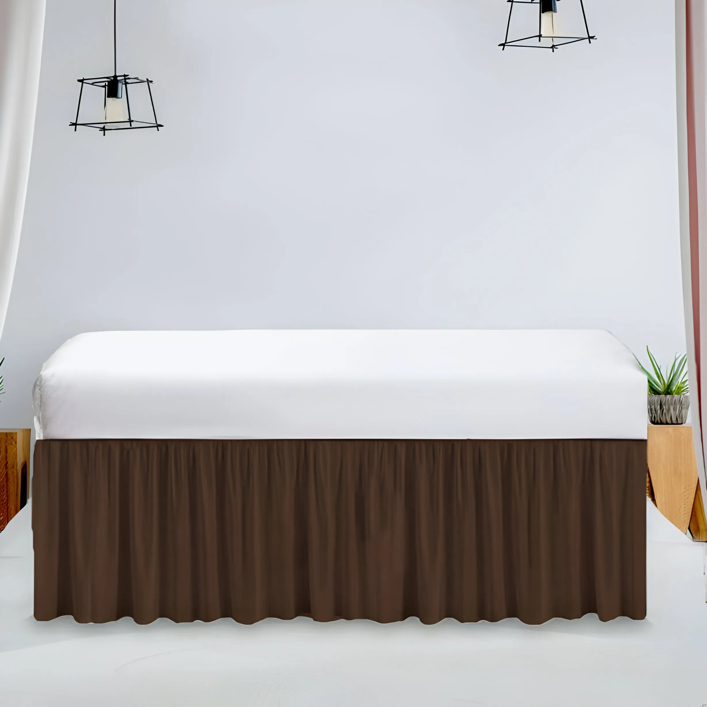400TC Daybed Sateen Solid Cotton Gathered Bed Skirt