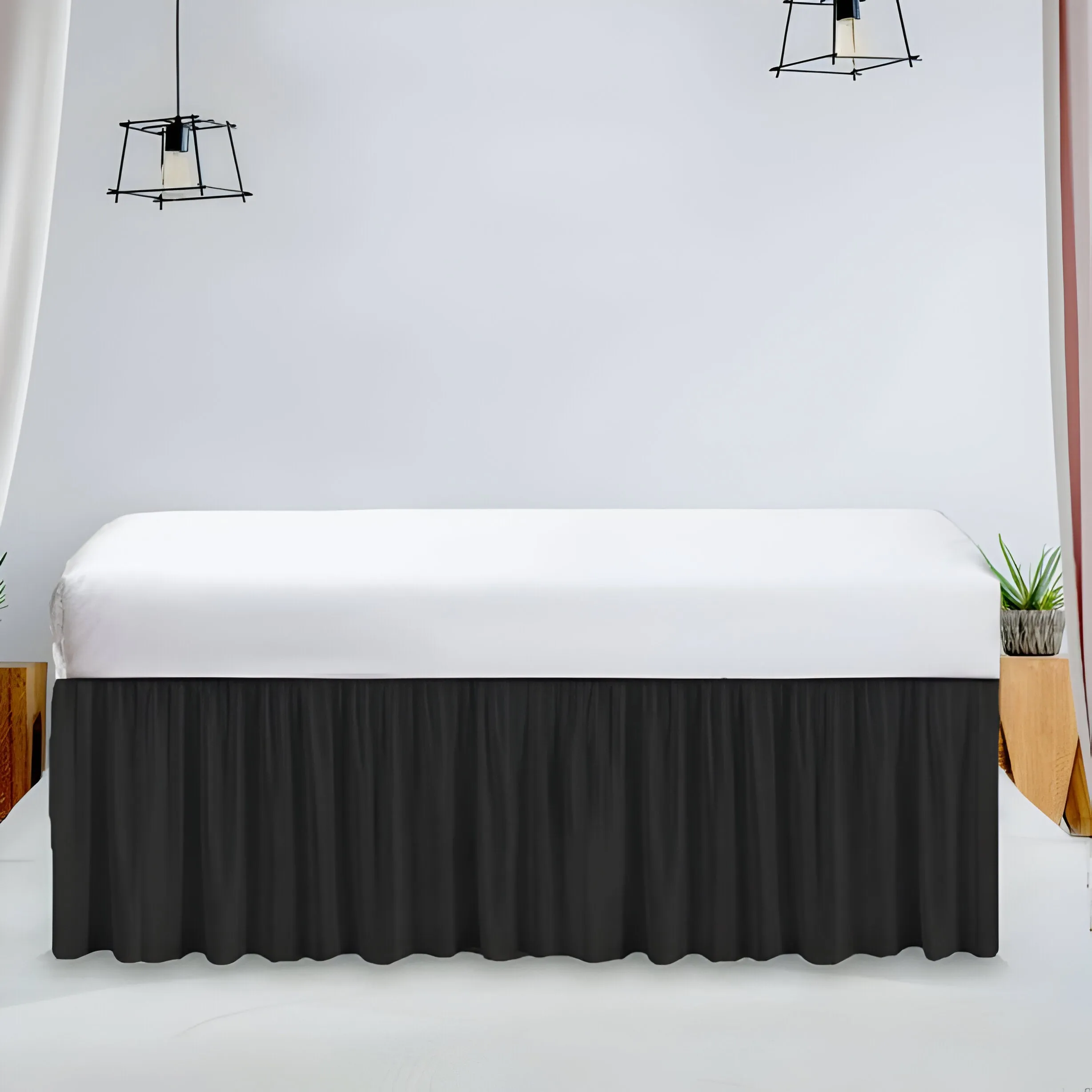 400TC Daybed Sateen Solid Cotton Gathered Bed Skirt