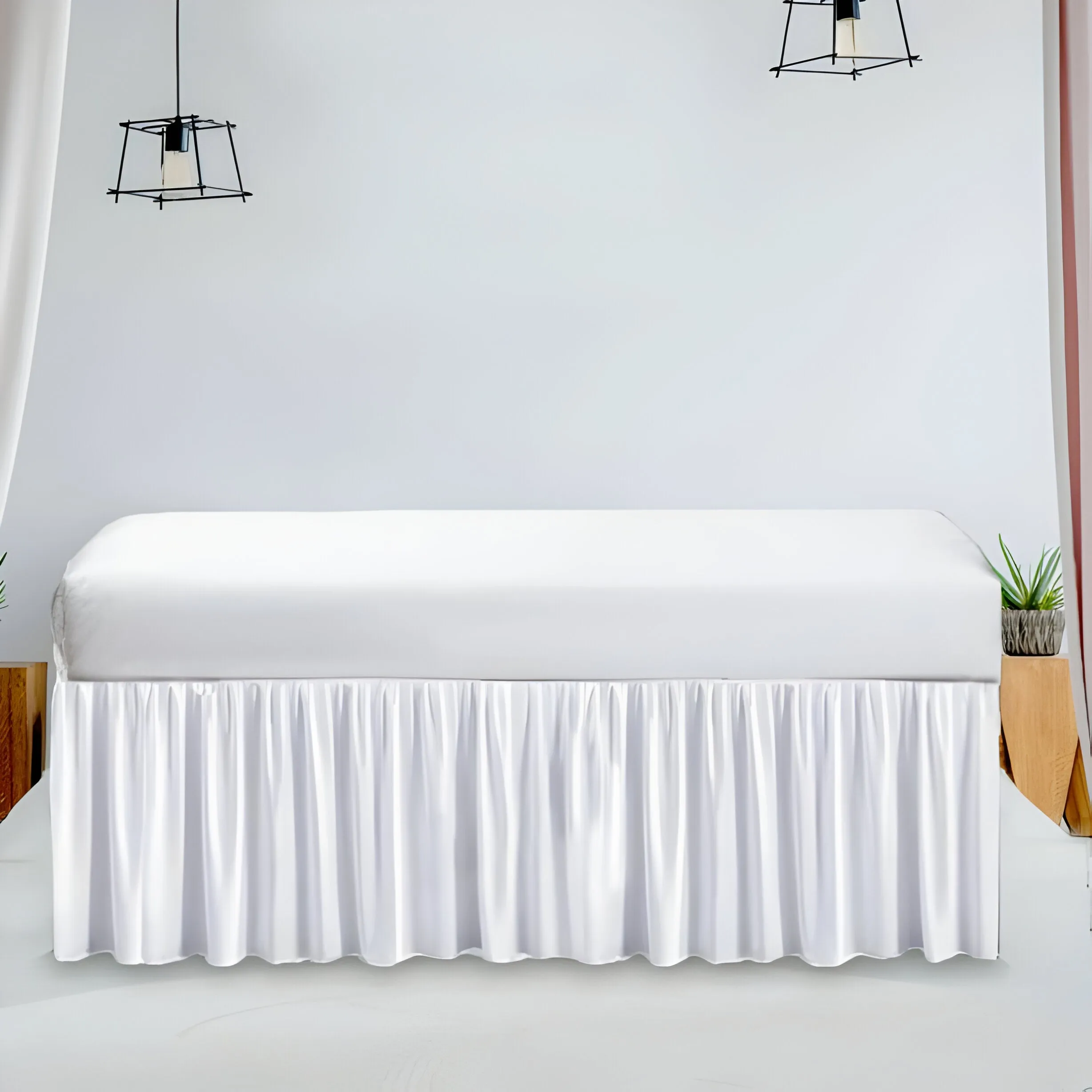 400TC Daybed Sateen Solid Cotton Gathered Bed Skirt