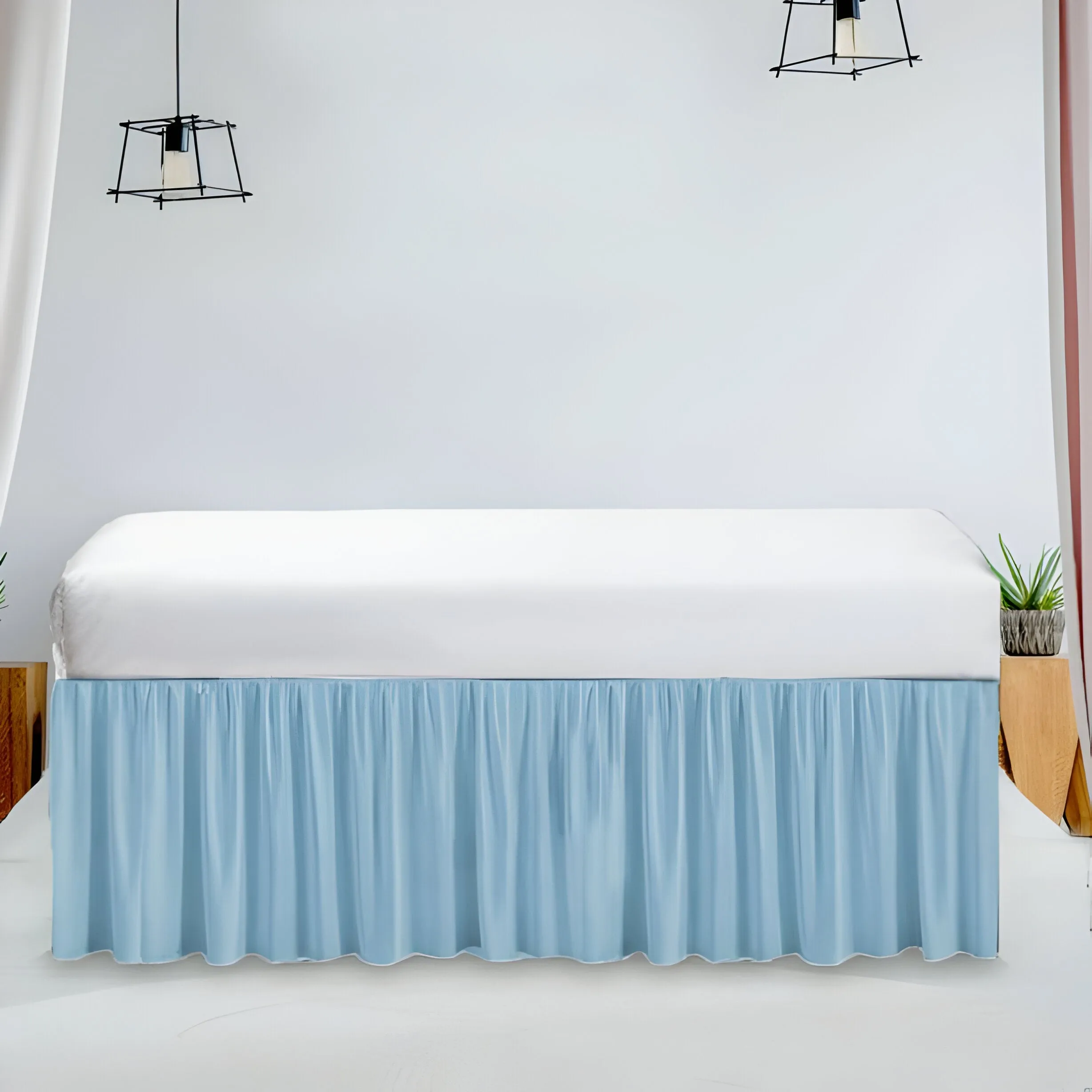 400TC Daybed Sateen Solid Cotton Gathered Bed Skirt