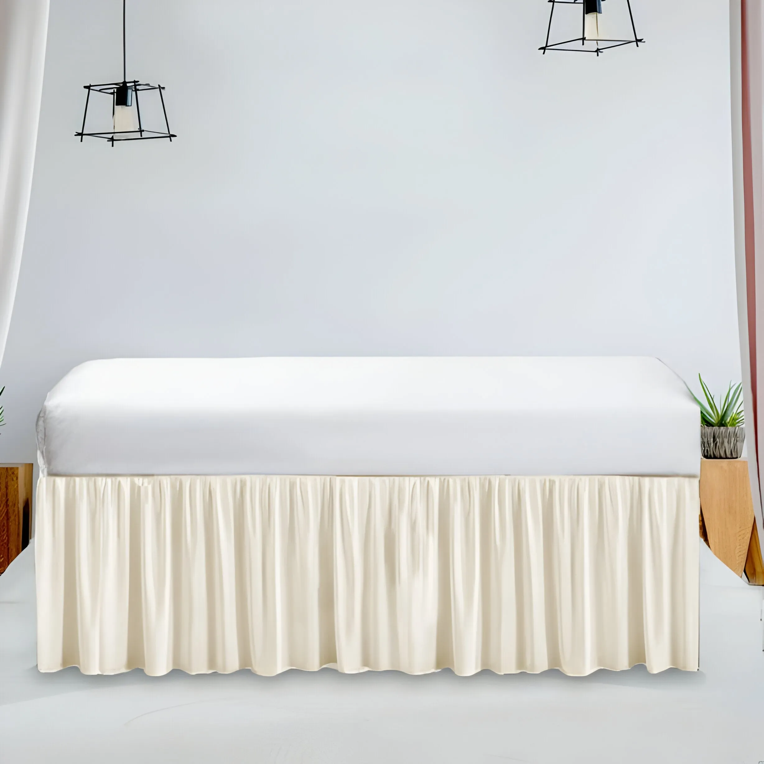400TC Daybed Sateen Solid Cotton Gathered Bed Skirt