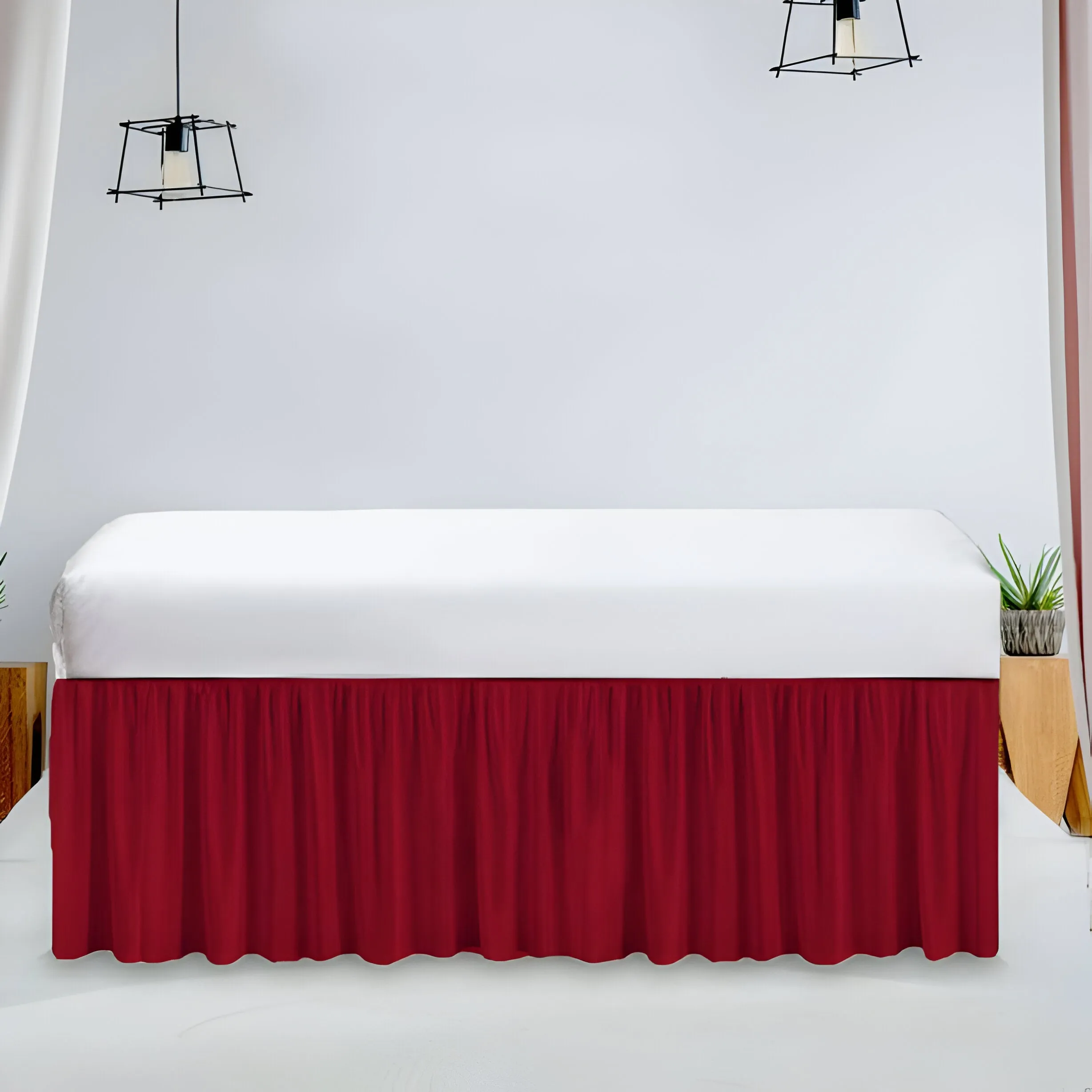 400TC Daybed Sateen Solid Cotton Gathered Bed Skirt