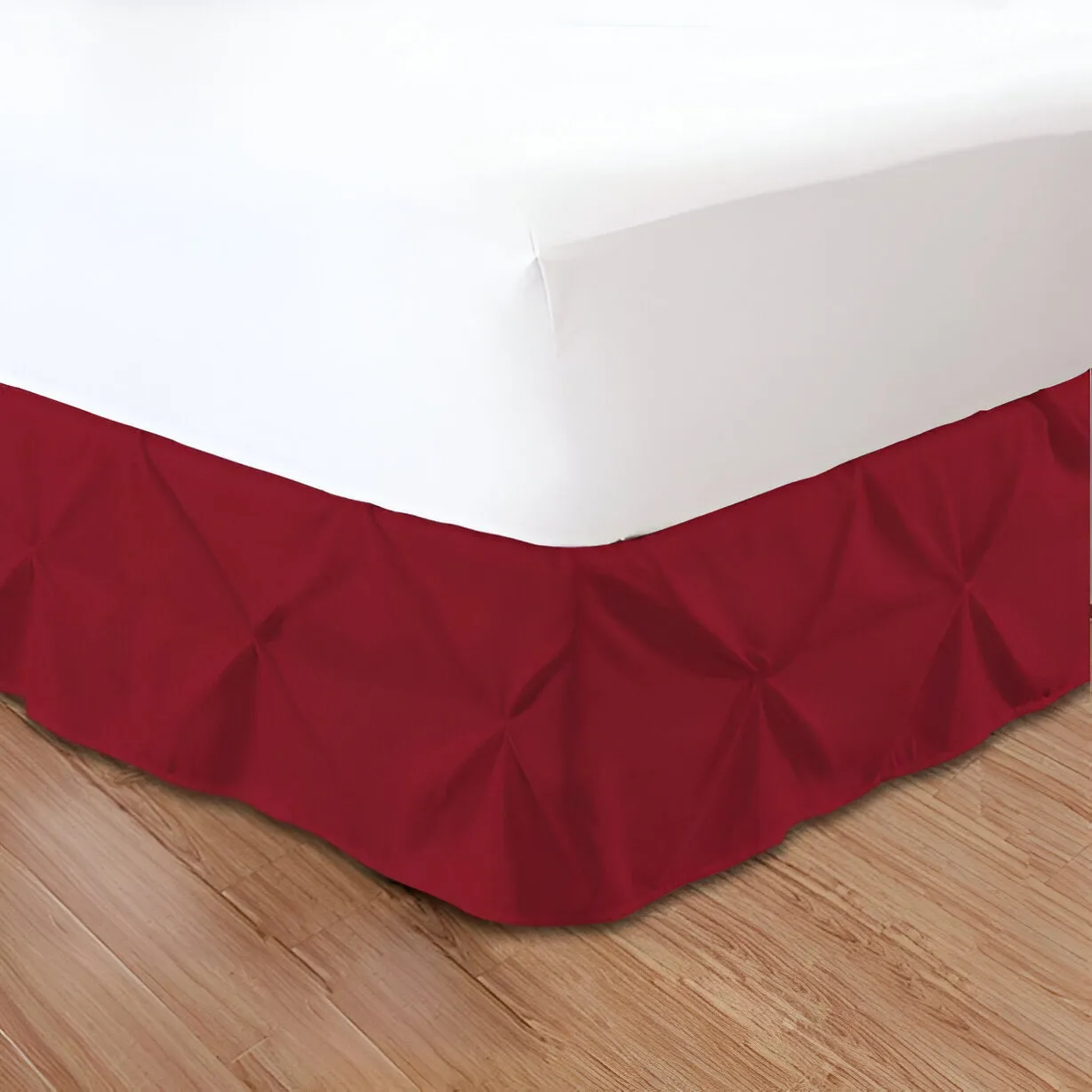 400TC Sateen Solid Cotton Pintuck Bed Skirt