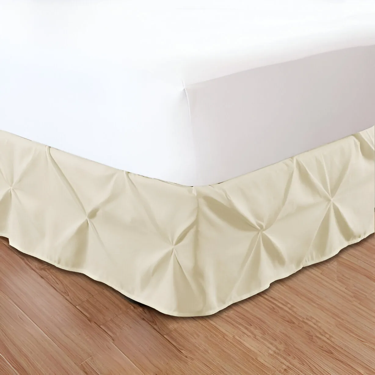400TC Sateen Solid Cotton Pintuck Bed Skirt