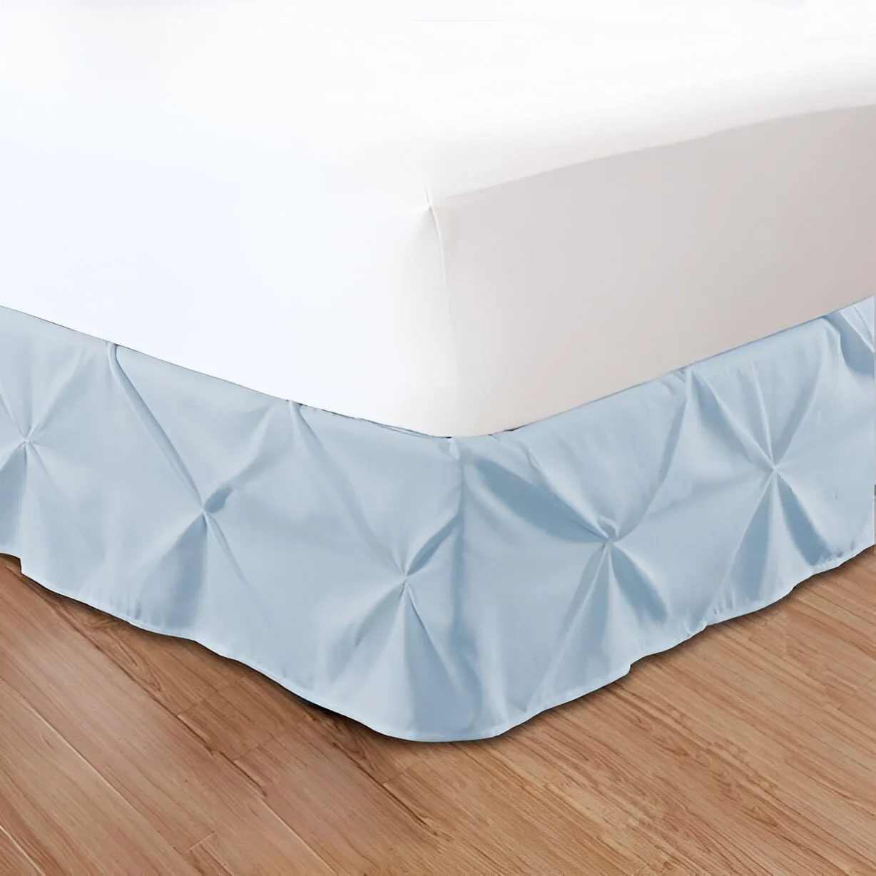 400TC Sateen Solid Cotton Pintuck Bed Skirt
